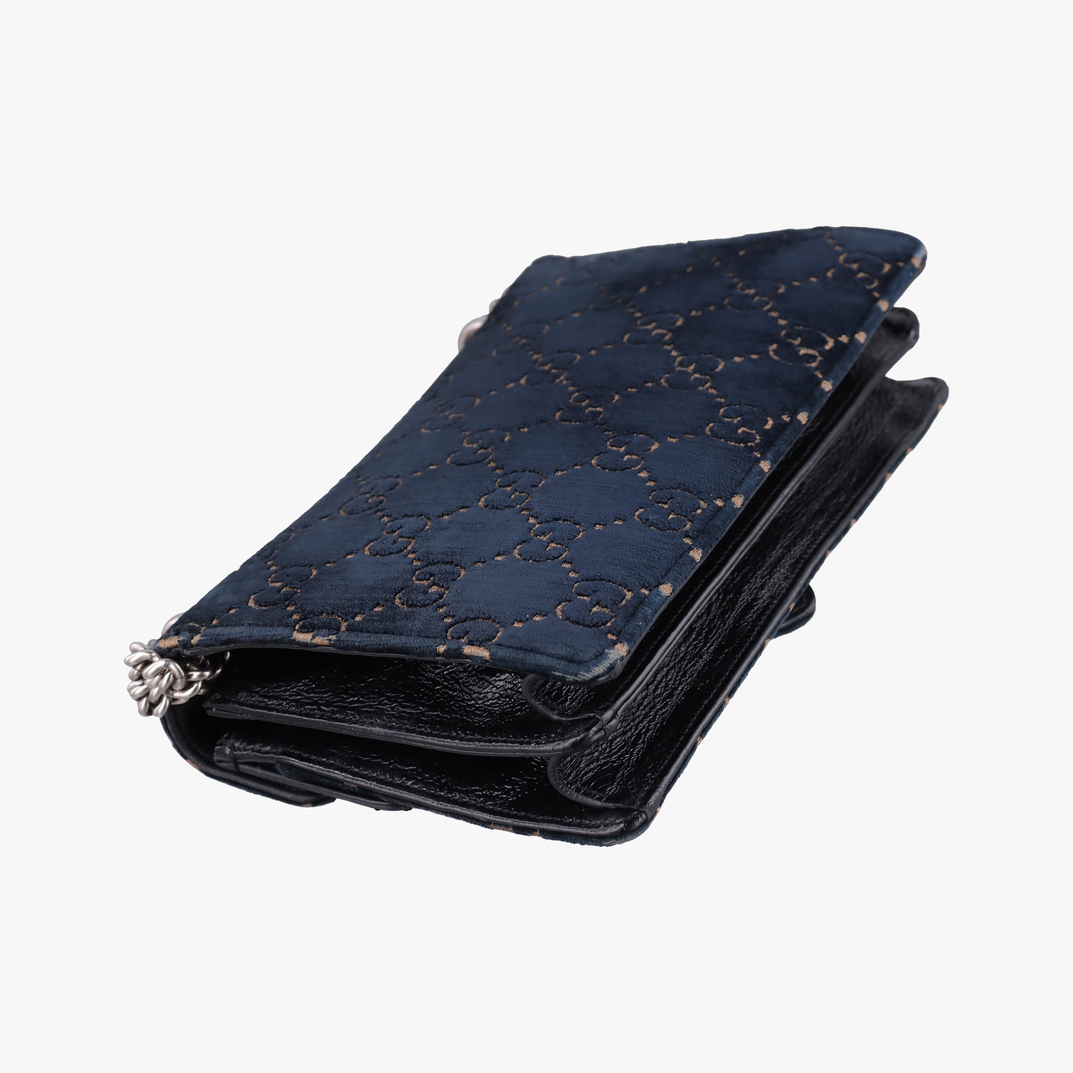 Pre-owned Gucci Dionysus Navy velour 400249 shoulderbag | stylenewstar