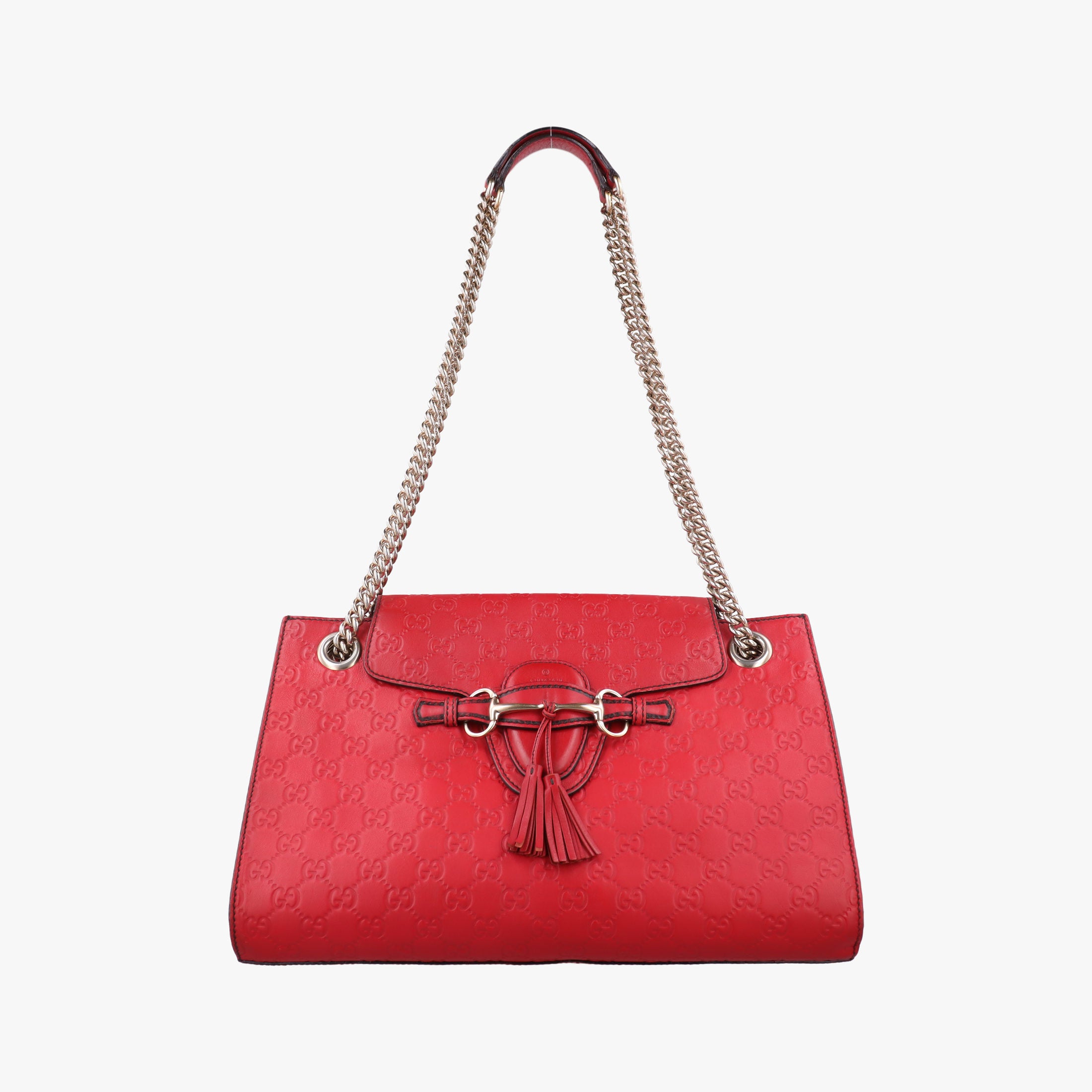 Pre-owned Gucci Emily Red Leather 295403 shoulderbag | stylenewstar
