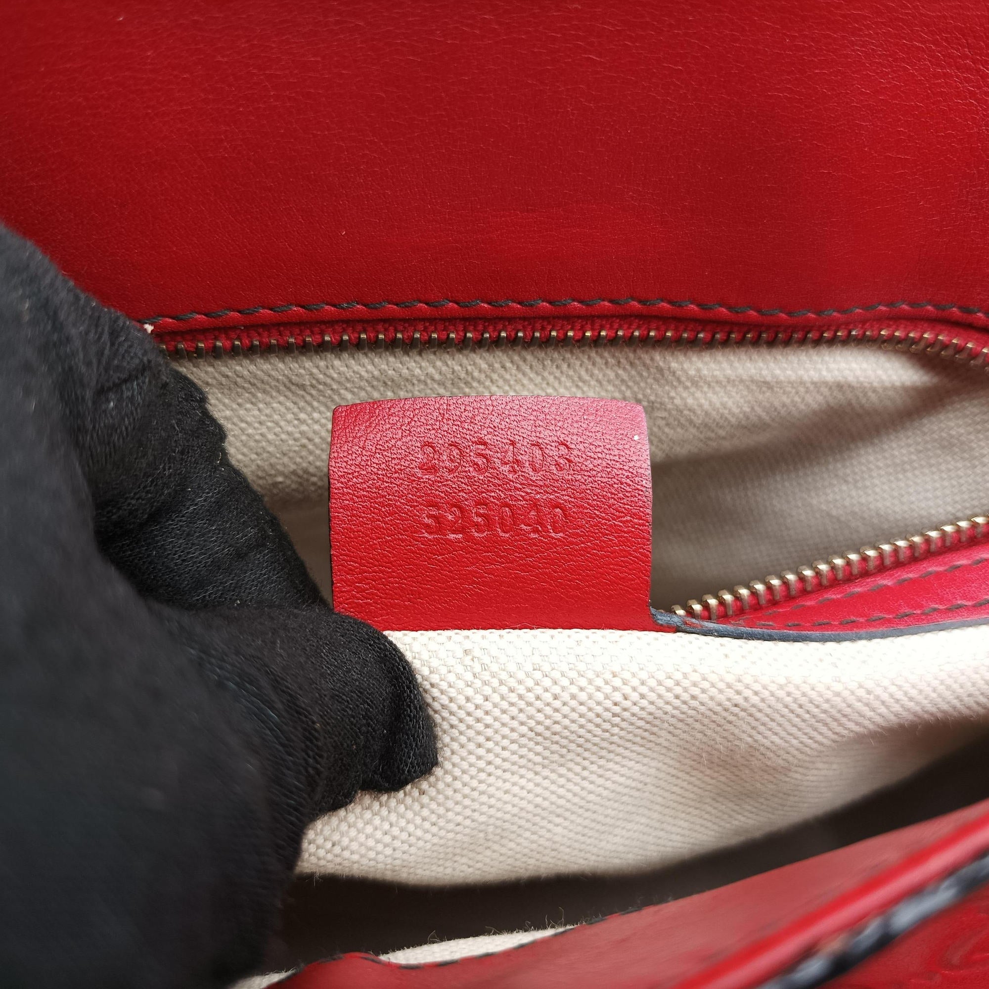 Pre-owned Gucci Emily Red Leather 295403 shoulderbag | stylenewstar