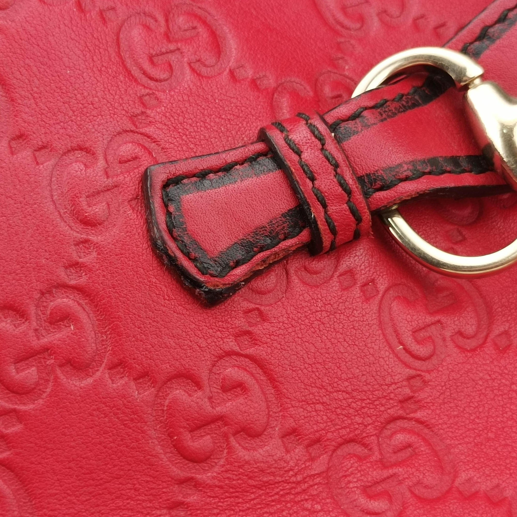 Pre-owned Gucci Emily Red Leather 295403 shoulderbag | stylenewstar