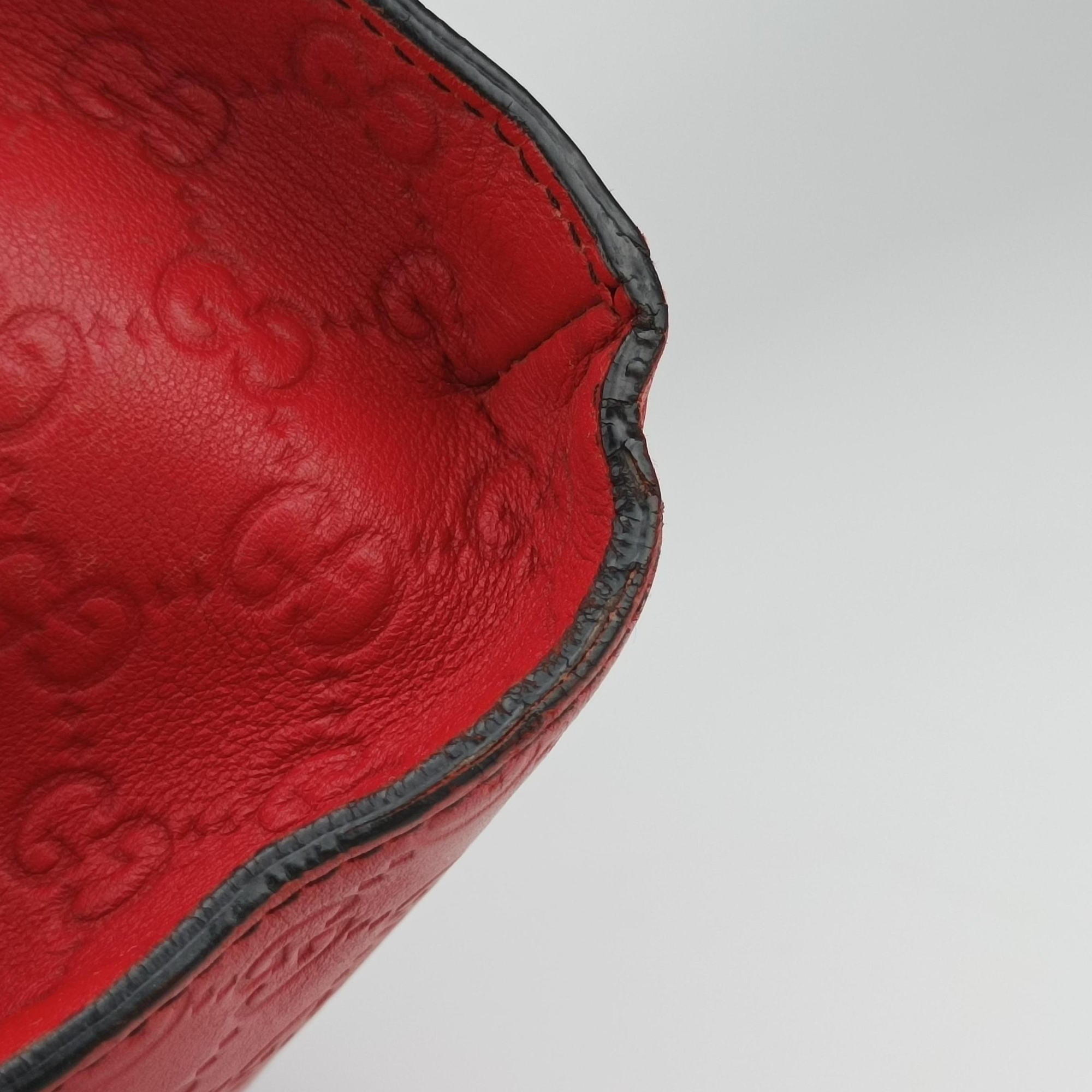 Pre-owned Gucci Emily Red Leather 295403 shoulderbag | stylenewstar