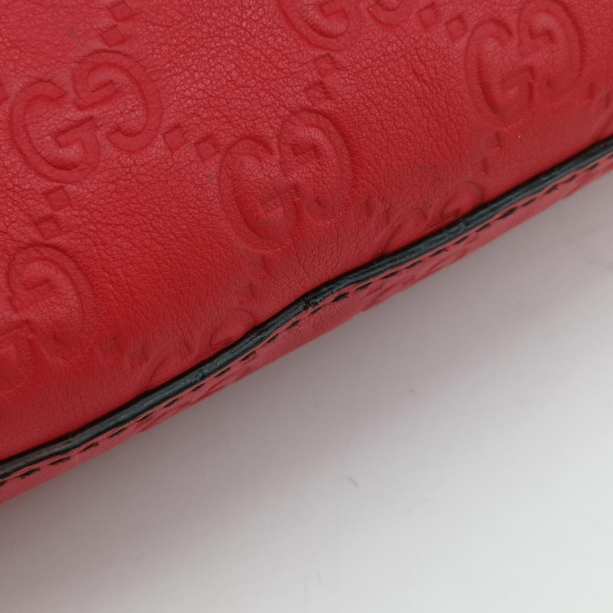 Pre-owned Gucci Emily Red Leather 295403 shoulderbag | stylenewstar