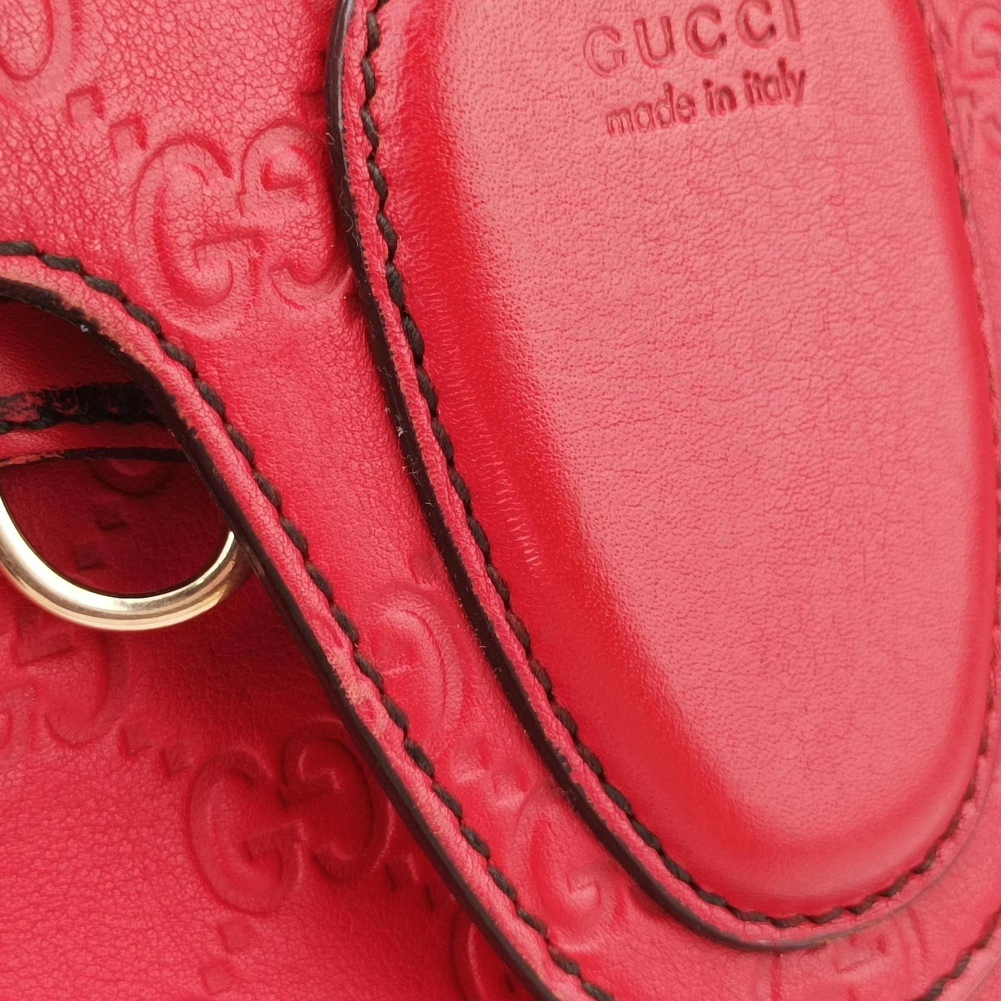 Pre-owned Gucci Emily Red Leather 295403 shoulderbag | stylenewstar
