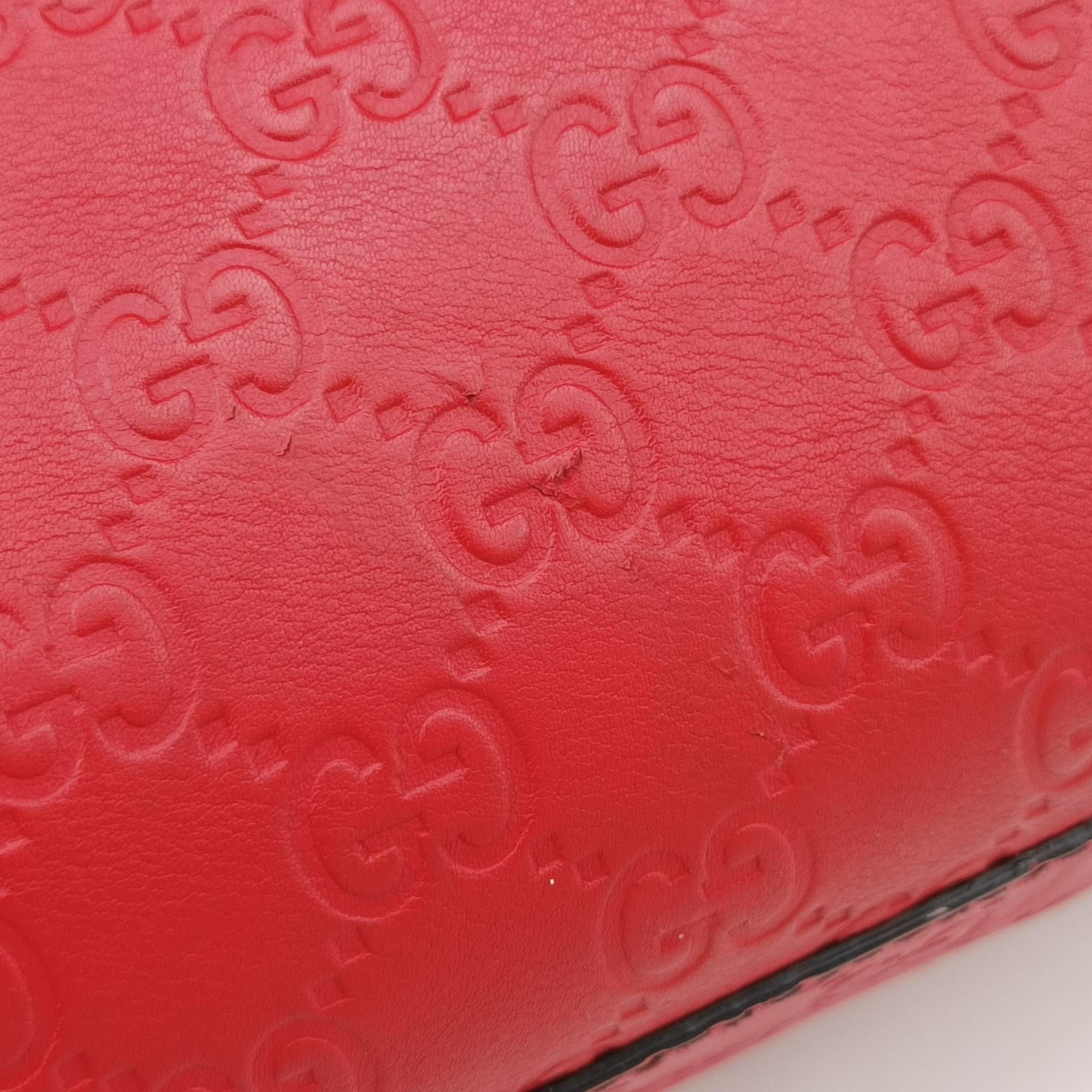 Pre-owned Gucci Emily Red Leather 295403 shoulderbag | stylenewstar