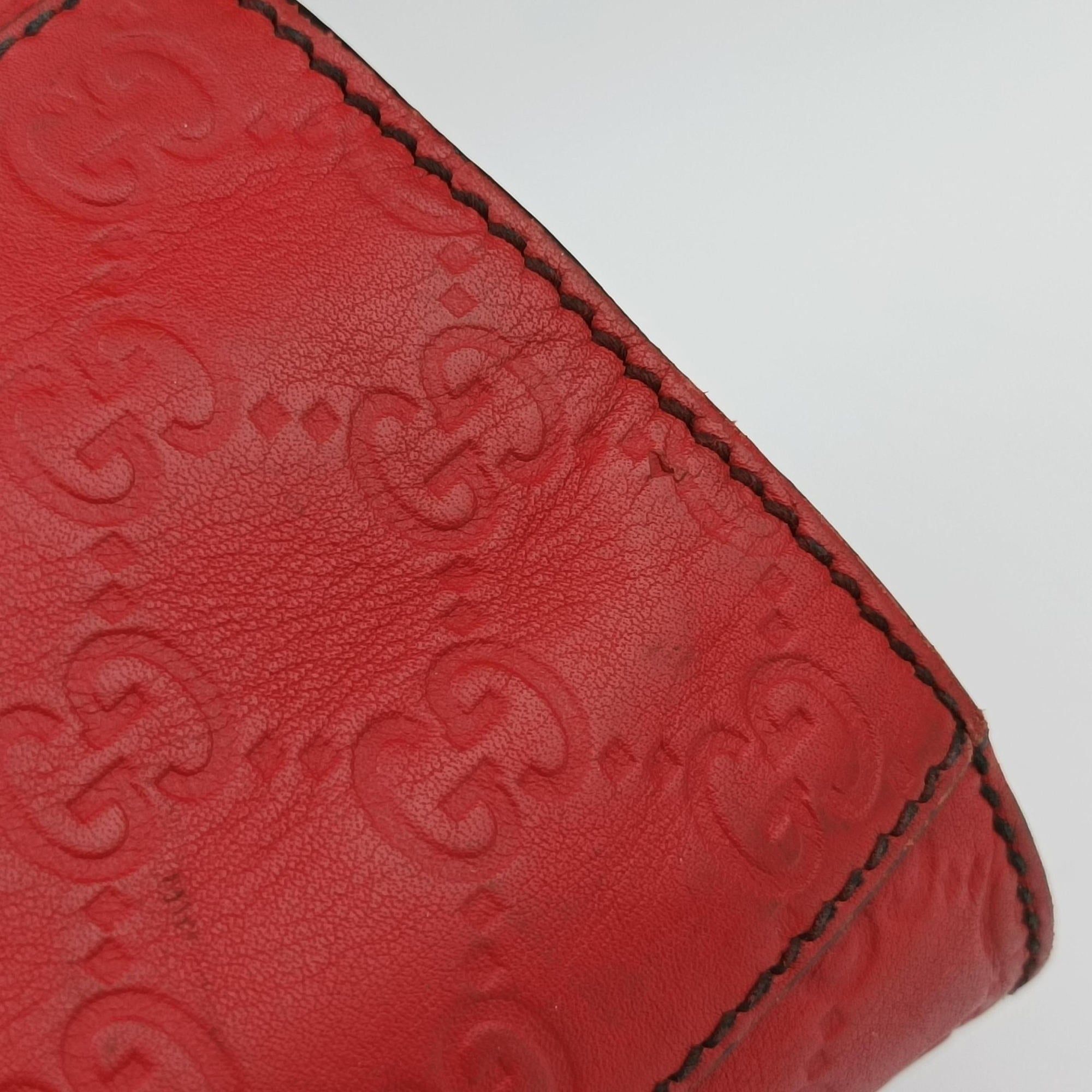 Pre-owned Gucci Emily Red Leather 295403 shoulderbag | stylenewstar