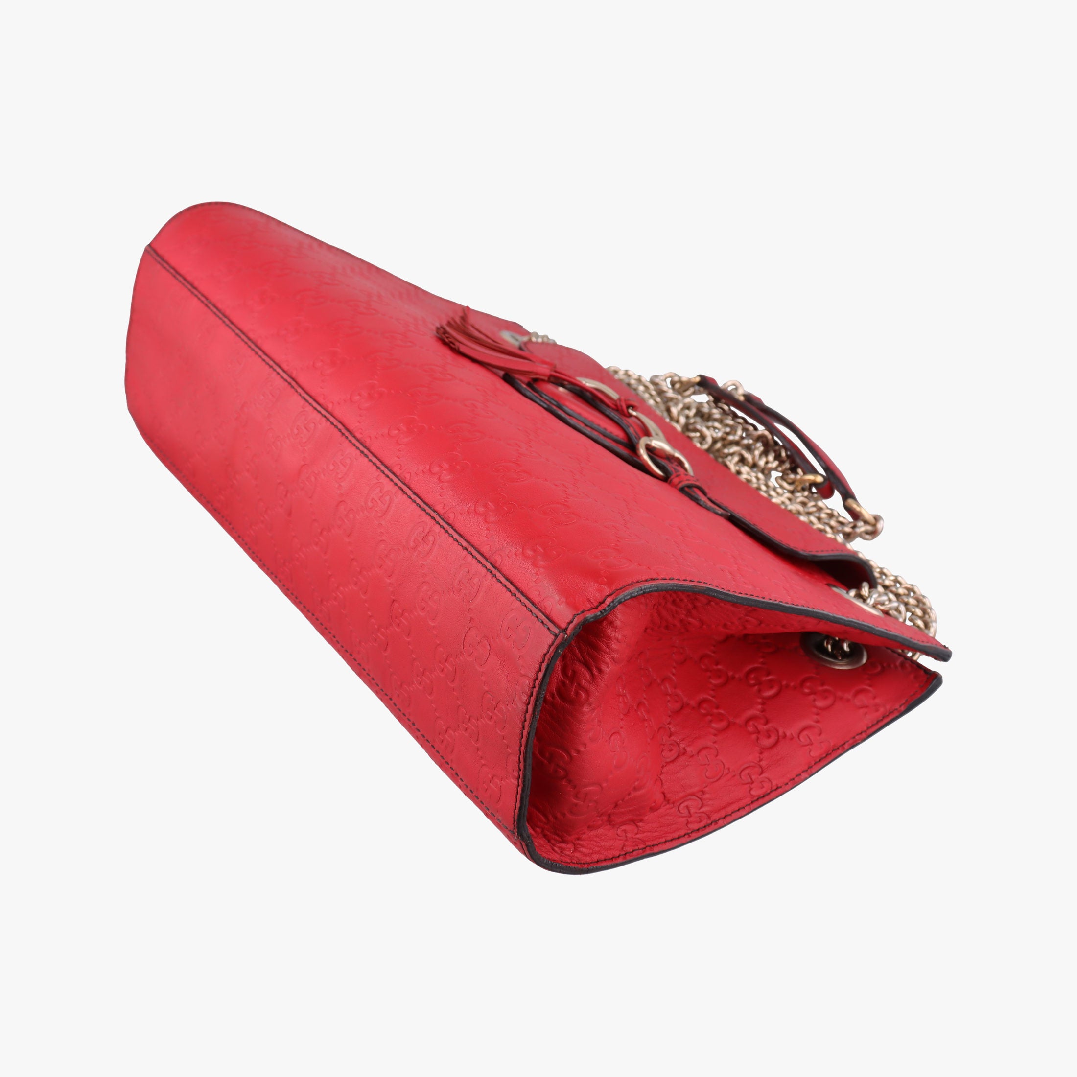 Pre-owned Gucci Emily Red Leather 295403 shoulderbag | stylenewstar