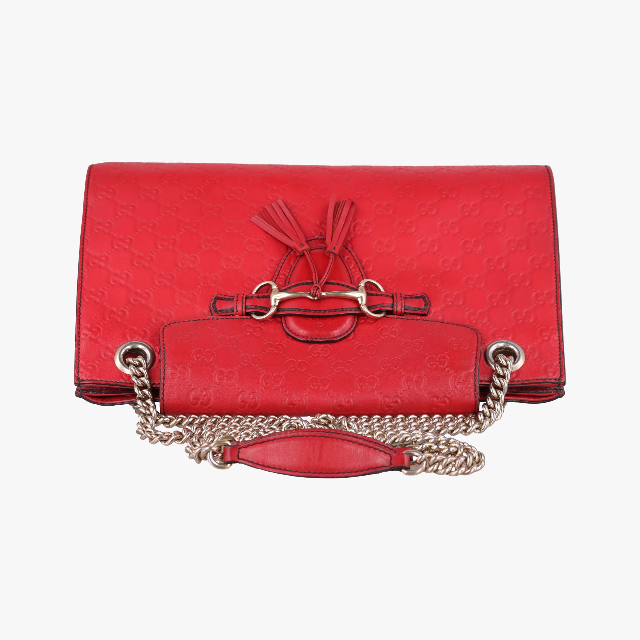 Pre-owned Gucci Emily Red Leather 295403 shoulderbag | stylenewstar
