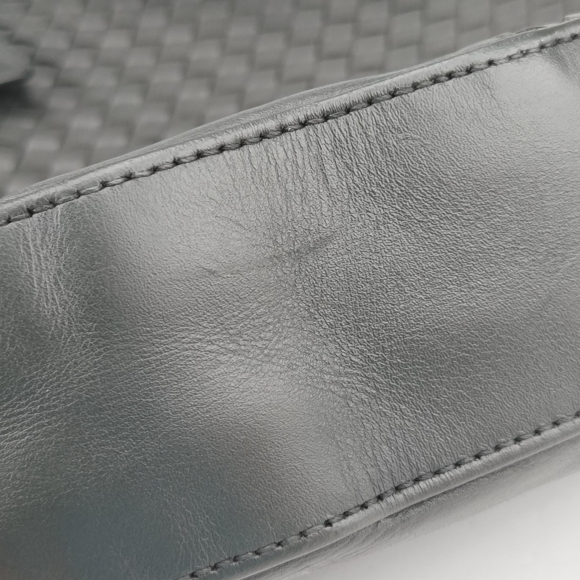 Vintage Bottega Veneta Intrecciato Shopper Acatl Grey lambskin  shoulderbag | stylenewstar