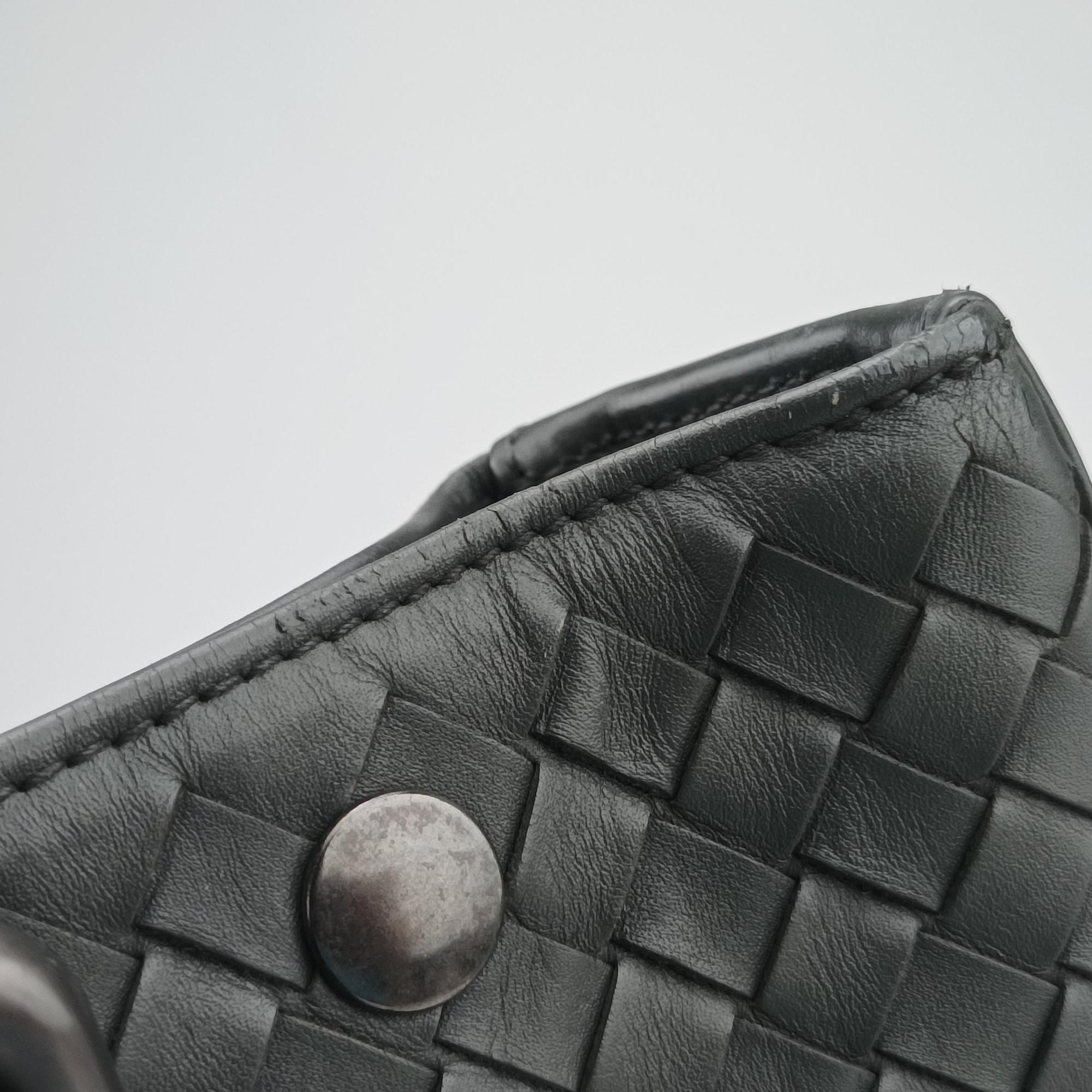 Vintage Bottega Veneta Intrecciato Shopper Acatl Grey lambskin  shoulderbag | stylenewstar