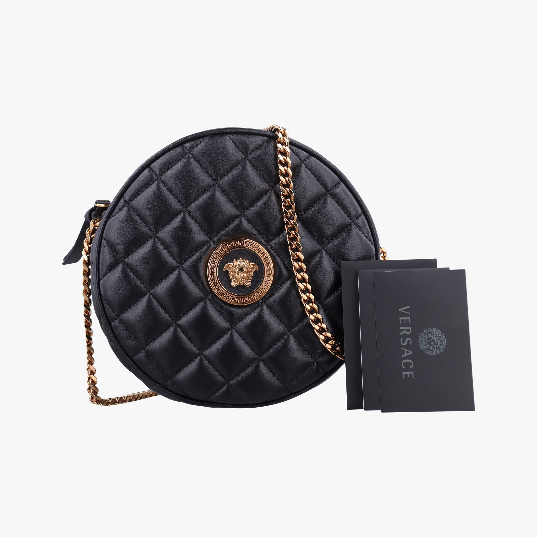 Vintage VERSACE Medusa Black Leather  shoulderbag | stylenewstar