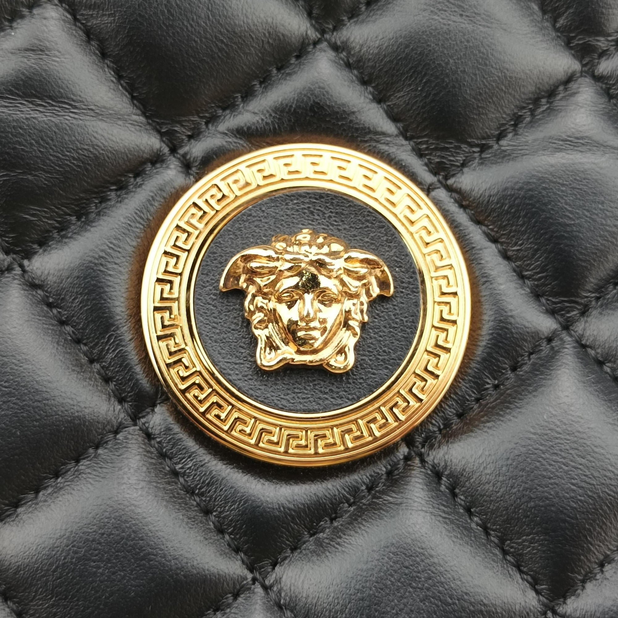 Vintage VERSACE Medusa Black Leather  shoulderbag | stylenewstar