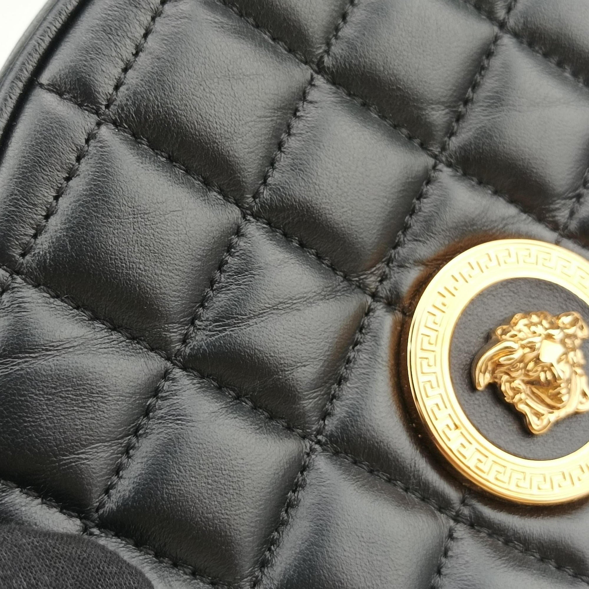 Vintage VERSACE Medusa Black Leather  shoulderbag | stylenewstar