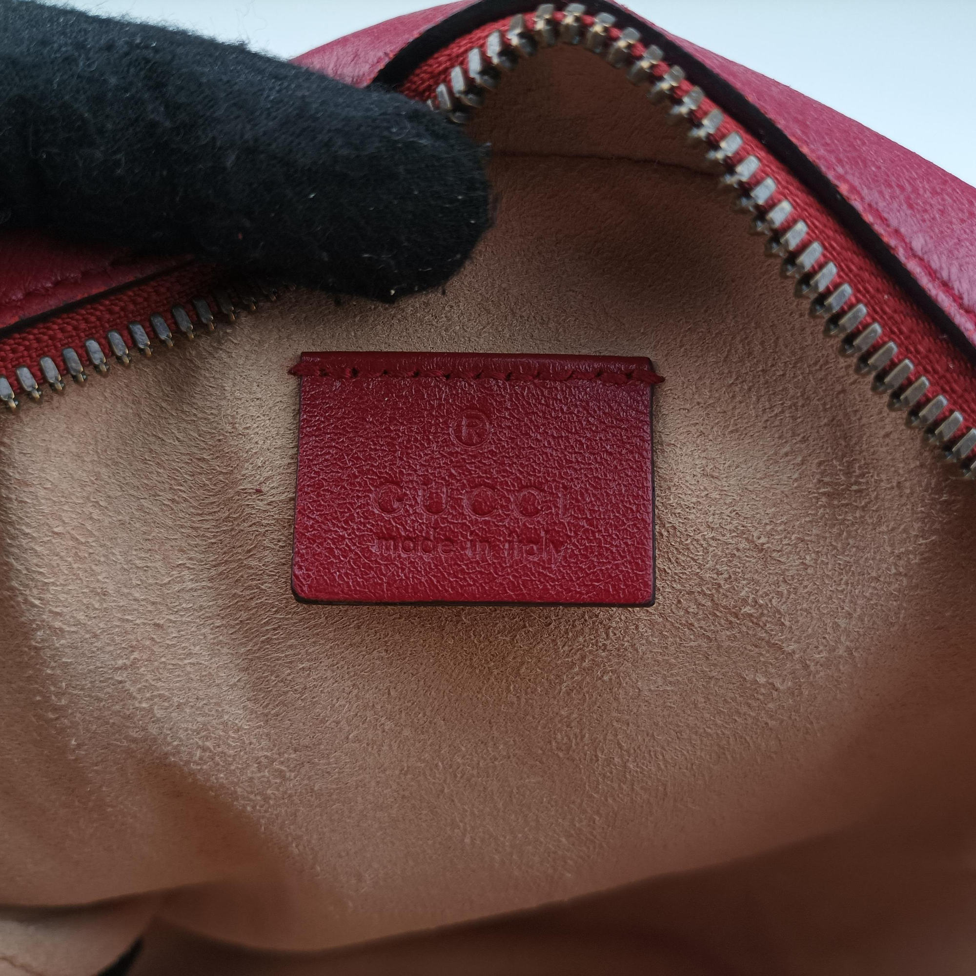 Pre-owned Gucci GG Marmont Red Leather 550154 shoulderbag | stylenewstar