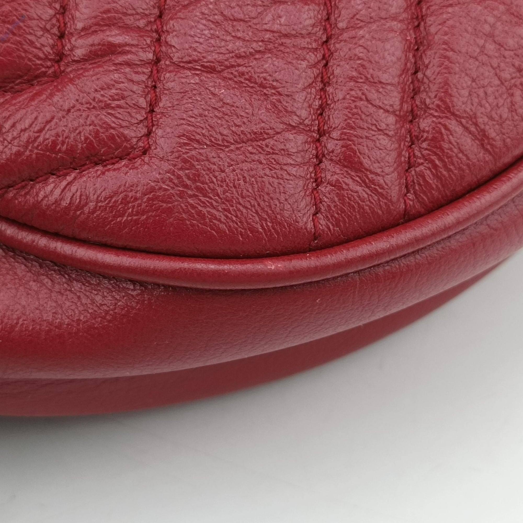 Pre-owned Gucci GG Marmont Red Leather 550154 shoulderbag | stylenewstar
