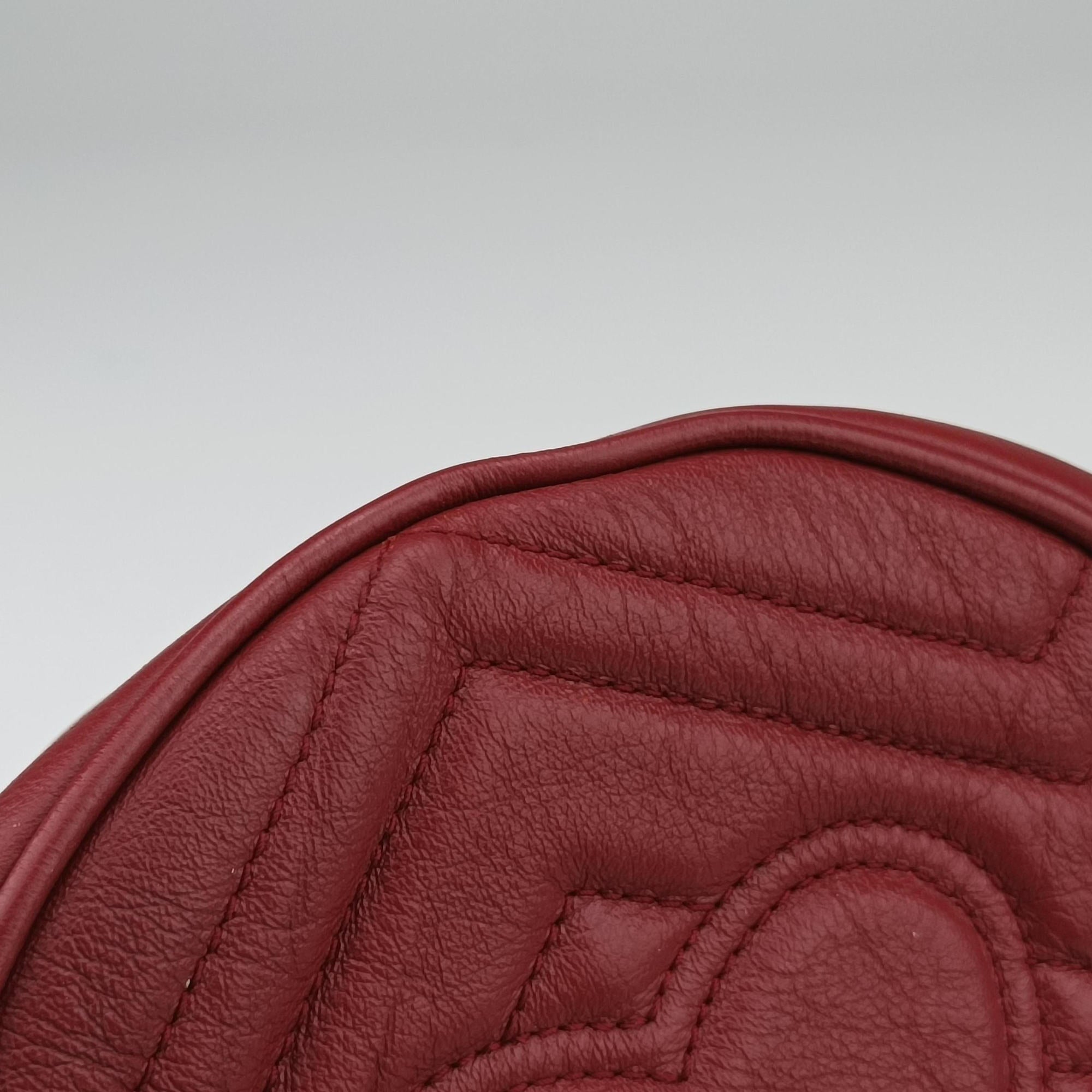 Pre-owned Gucci GG Marmont Red Leather 550154 shoulderbag | stylenewstar