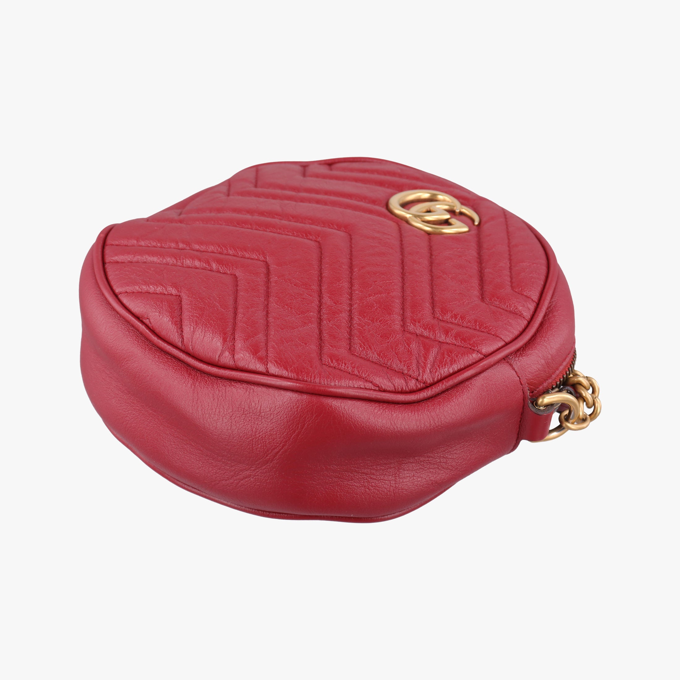 Pre-owned Gucci GG Marmont Red Leather 550154 shoulderbag | stylenewstar