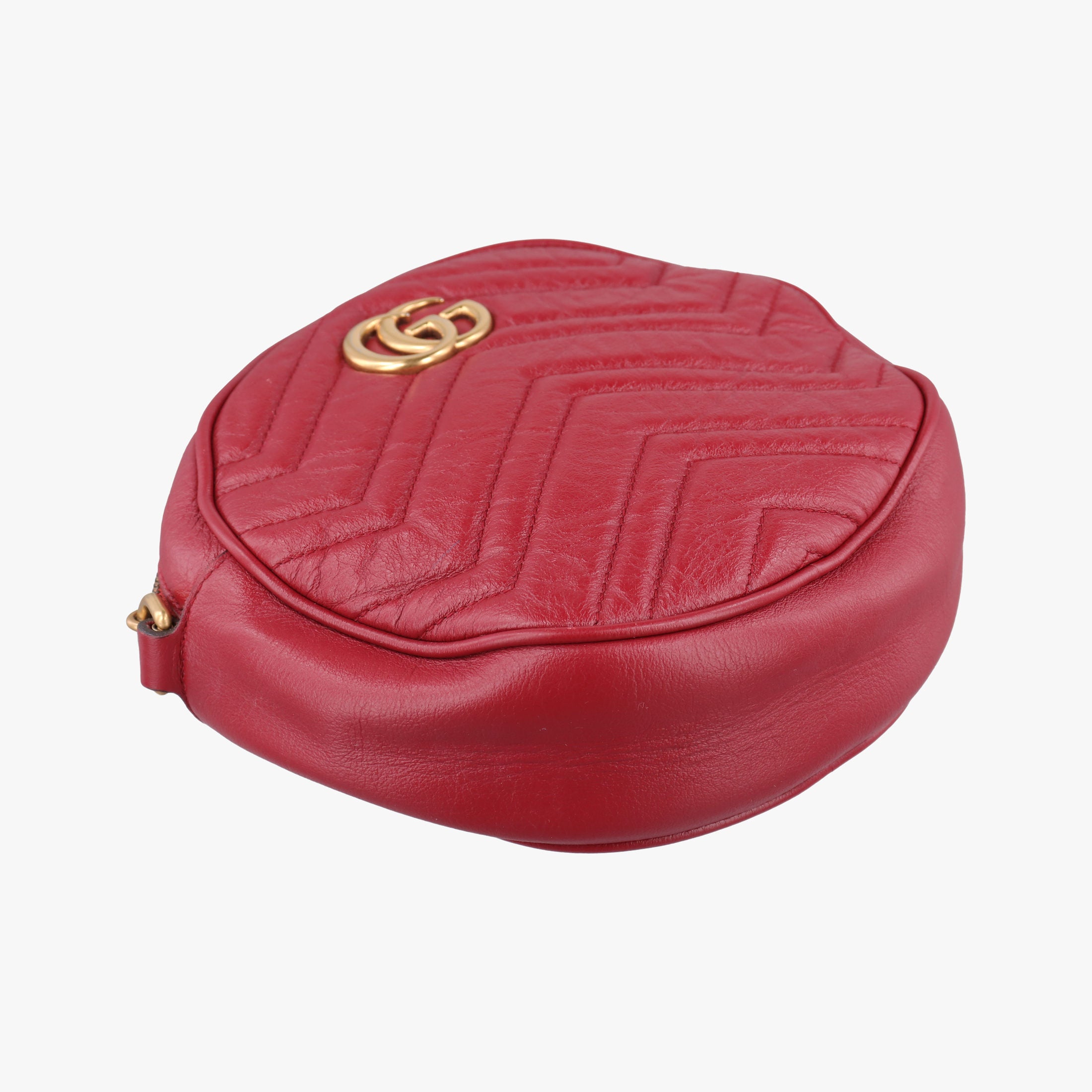 Pre-owned Gucci GG Marmont Red Leather 550154 shoulderbag | stylenewstar