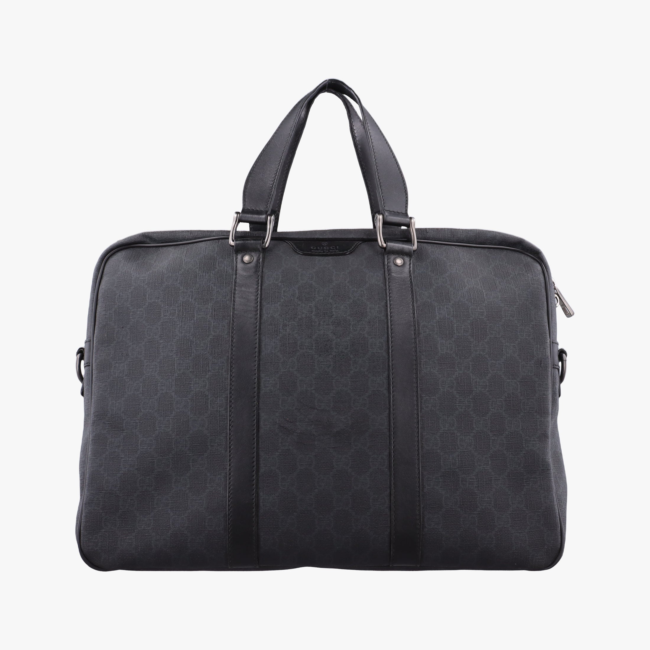 Secondhand Gucci GG Plus GG Supreme Black PVC coated canvas x Leather 337081 handbag | stylenewstar