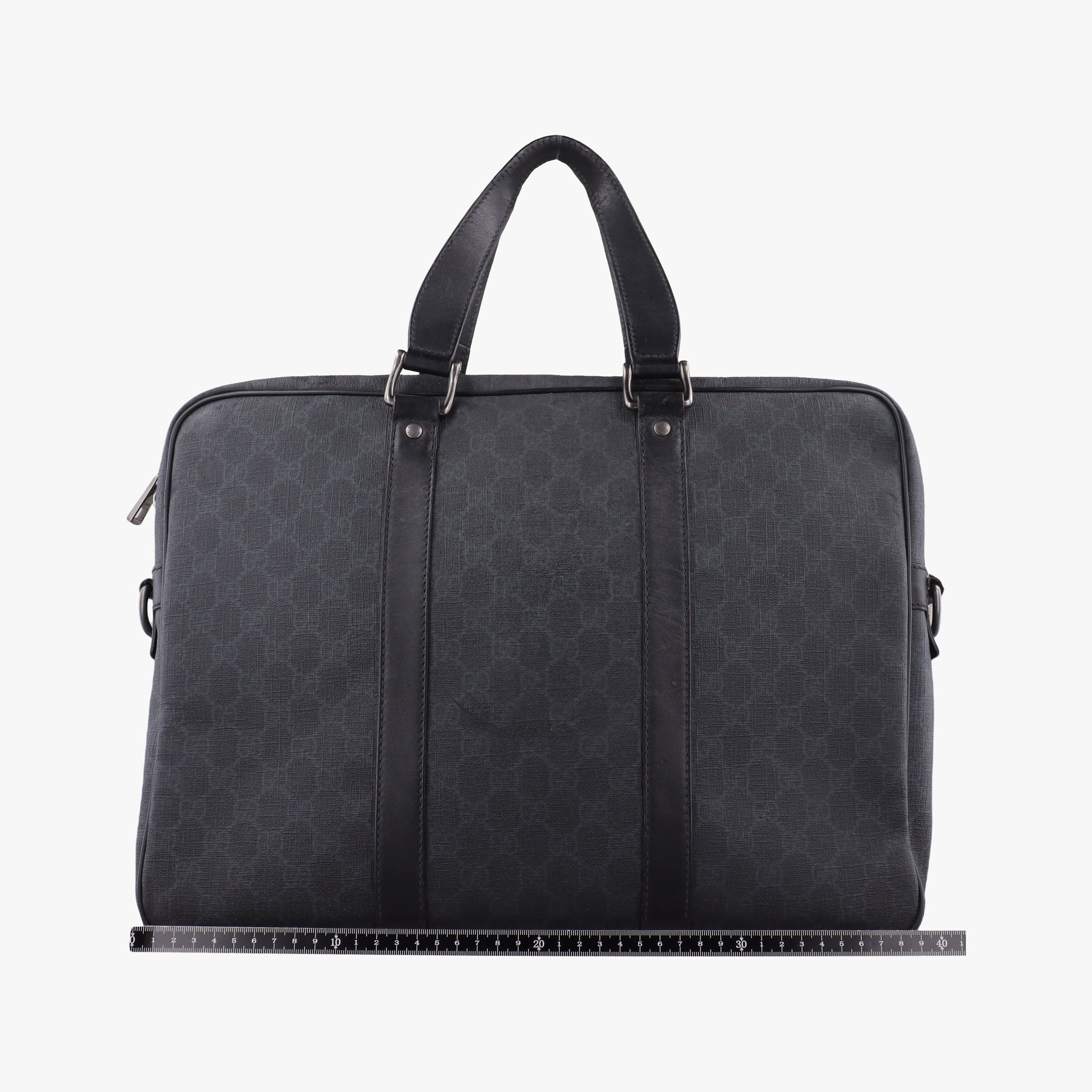 Secondhand Gucci GG Plus GG Supreme Black PVC coated canvas x Leather 337081 handbag | stylenewstar
