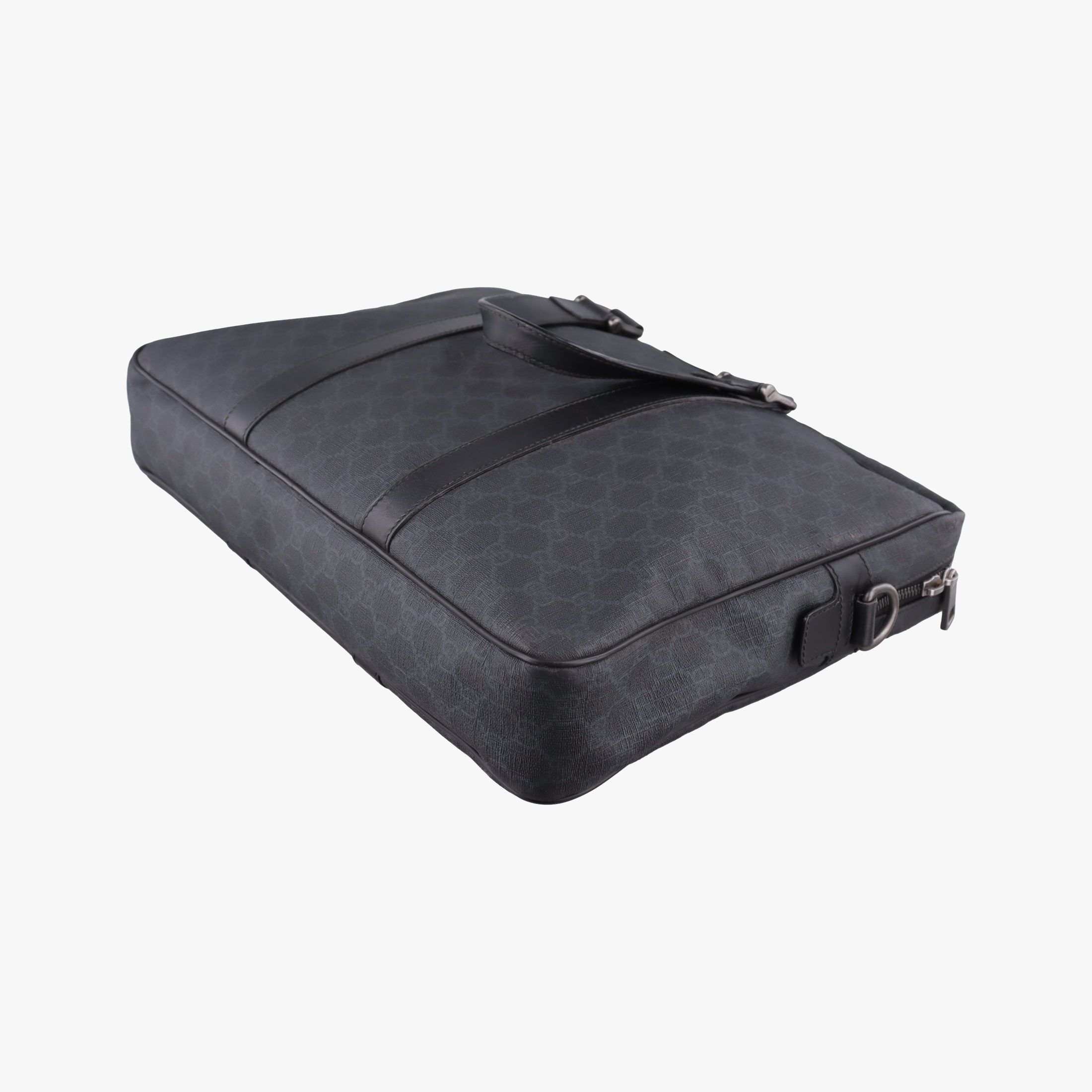 Secondhand Gucci GG Plus GG Supreme Black PVC coated canvas x Leather 337081 handbag | stylenewstar