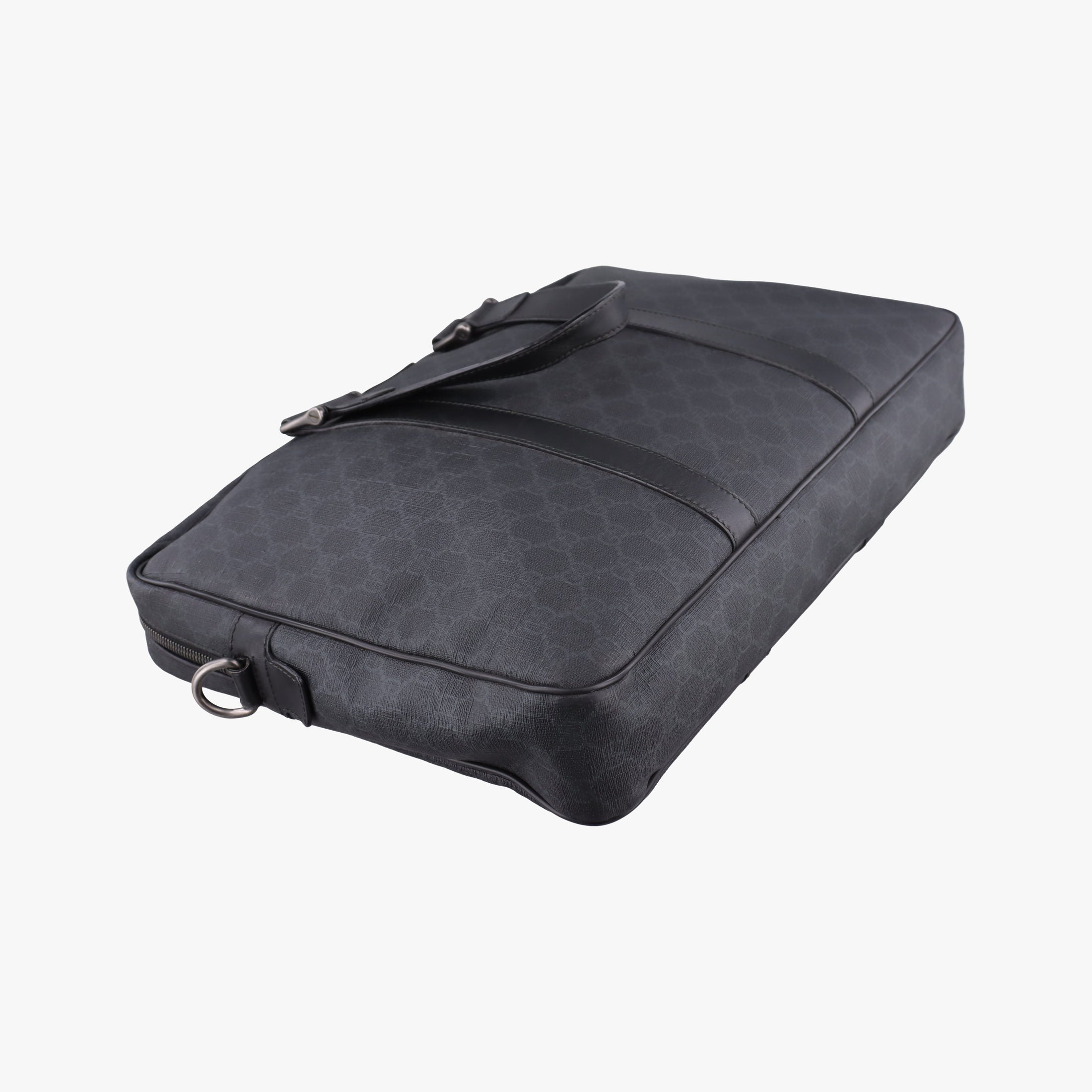 Secondhand Gucci GG Plus GG Supreme Black PVC coated canvas x Leather 337081 handbag | stylenewstar