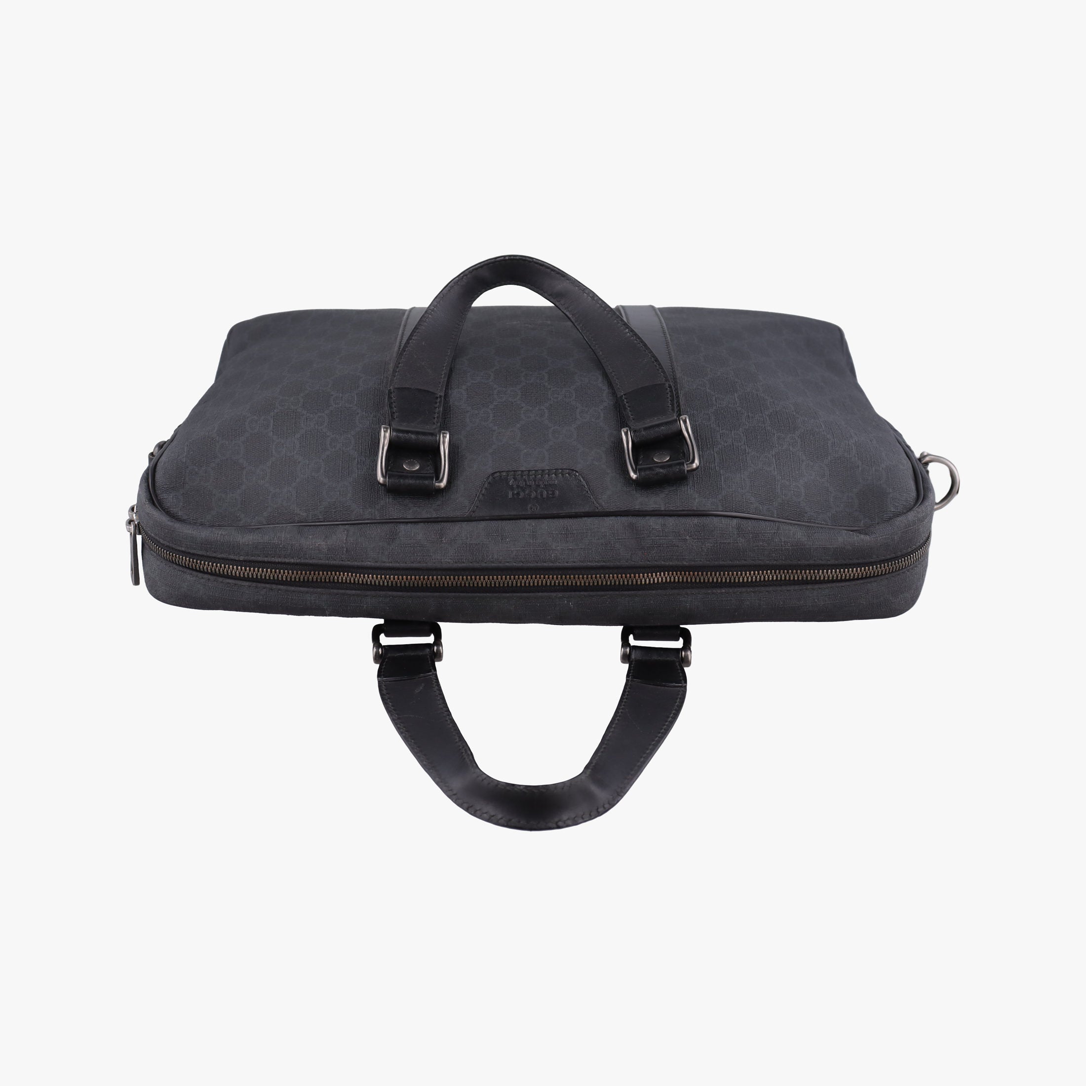 Secondhand Gucci GG Plus GG Supreme Black PVC coated canvas x Leather 337081 handbag | stylenewstar