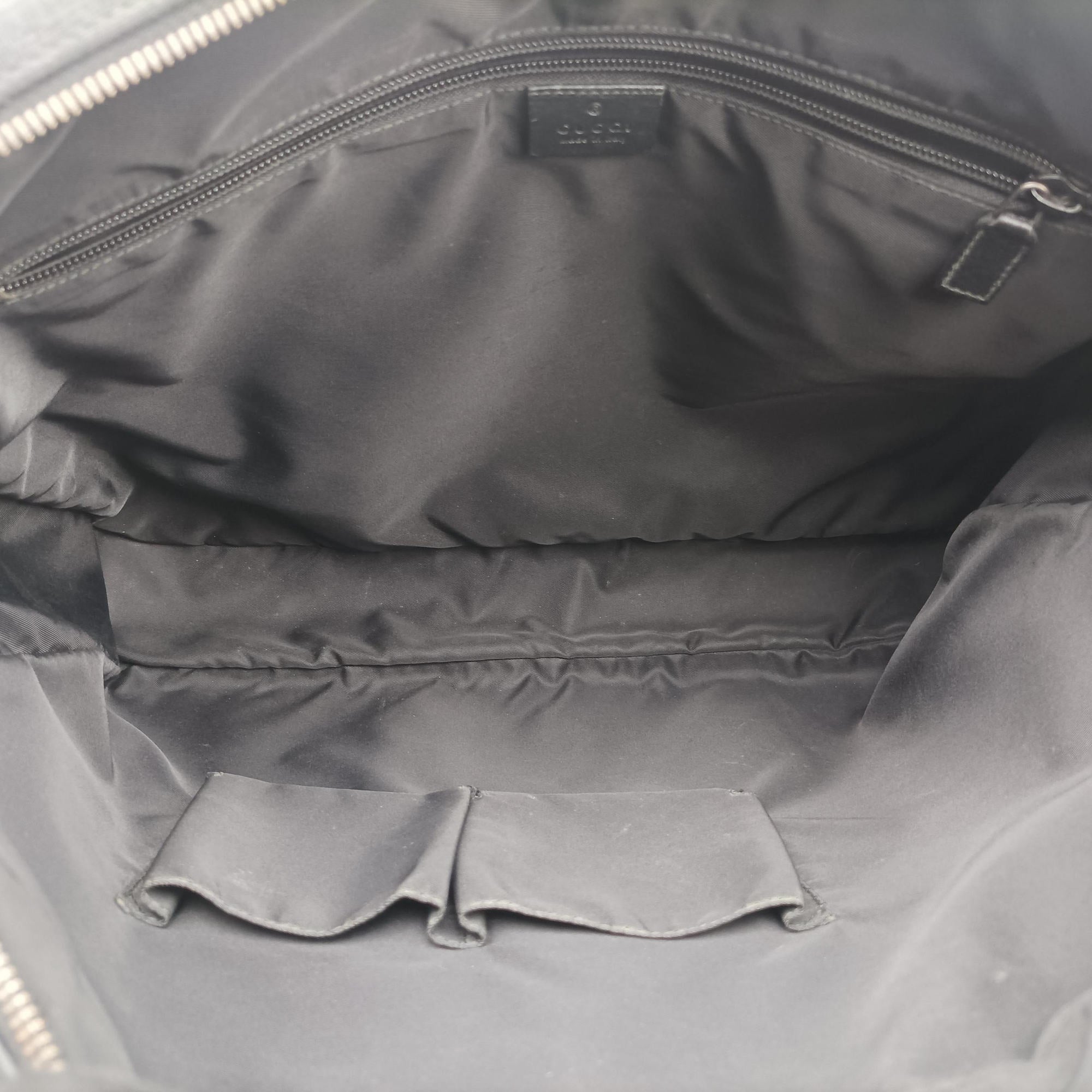 Secondhand Gucci GG Plus GG Supreme Black PVC coated canvas x Leather 337081 handbag | stylenewstar