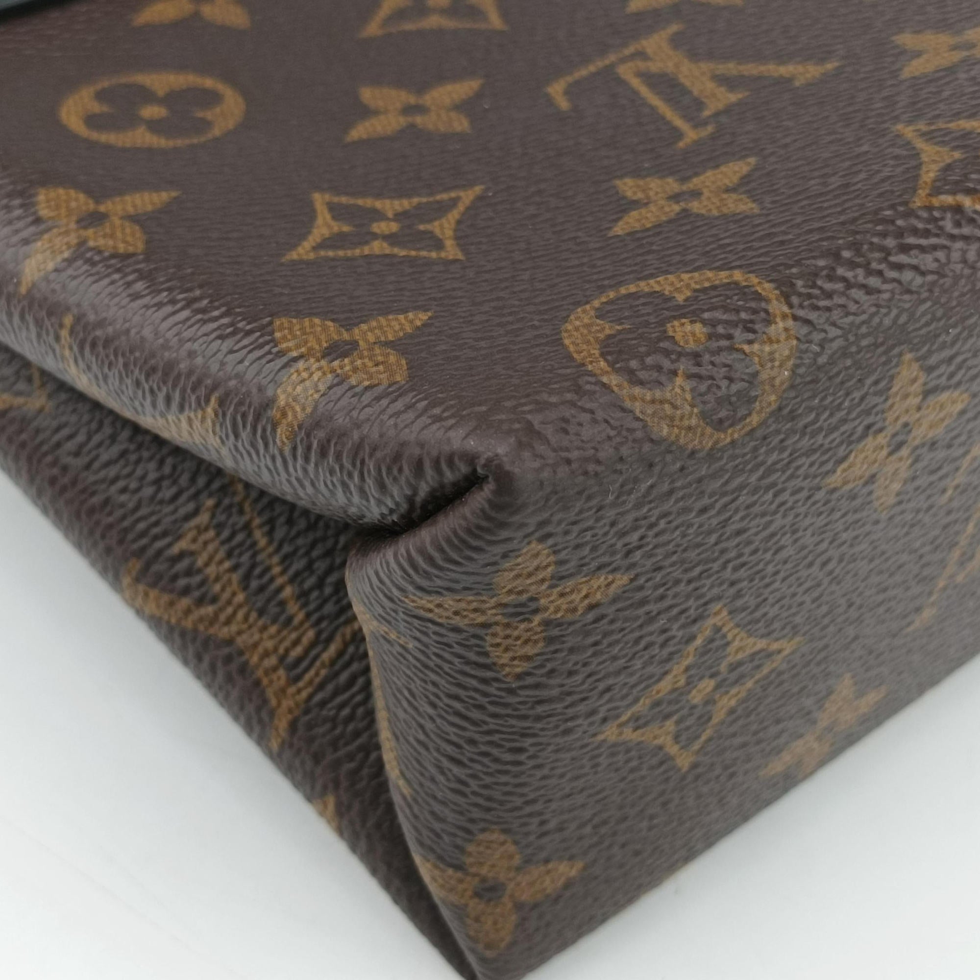 Pre-owned Louis Vuitton Rocky BB Brown×black Monogram canvas×calf leather M44797 shoulderbag | stylenewstar