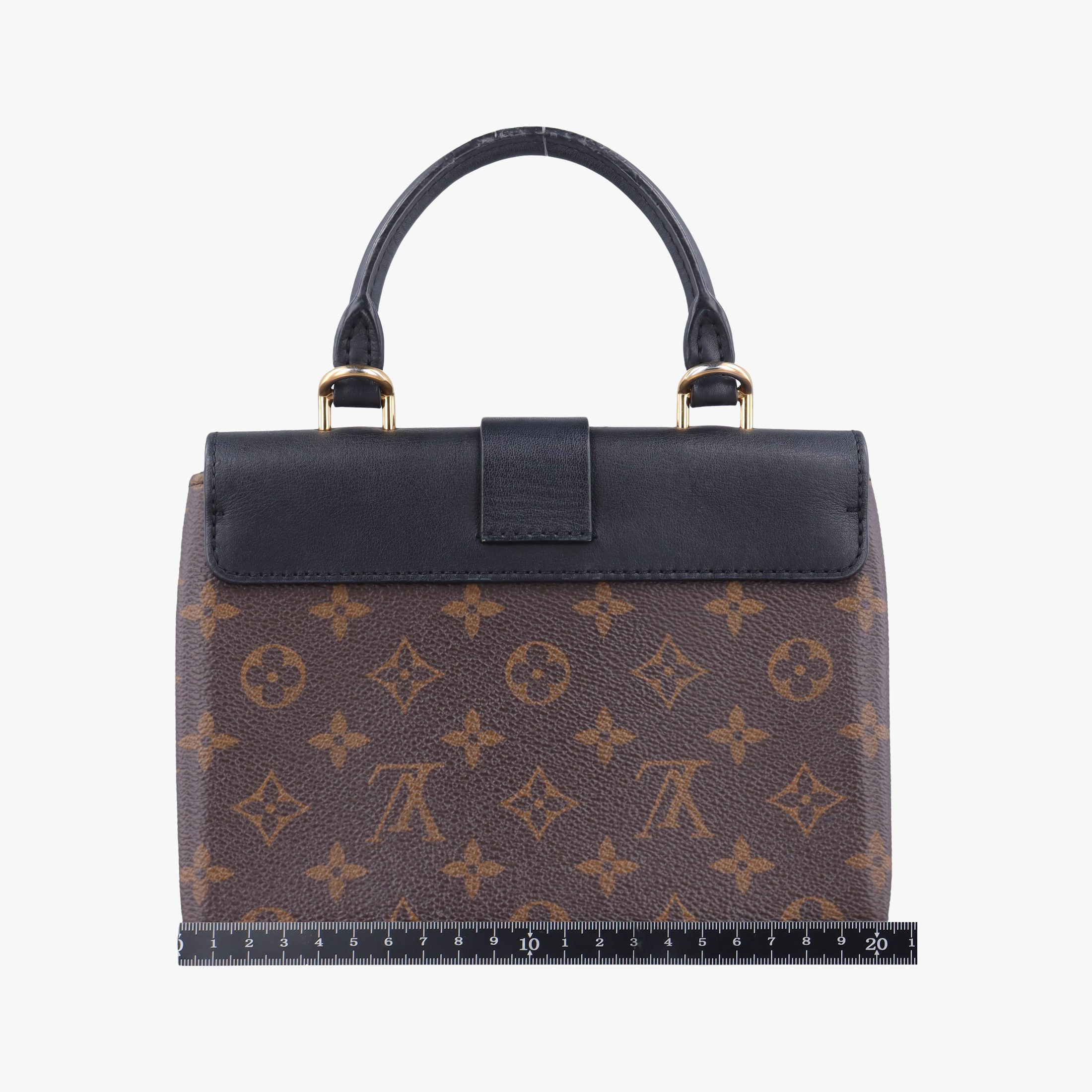 Pre-owned Louis Vuitton Rocky BB Brown×black Monogram canvas×calf leather M44797 shoulderbag | stylenewstar