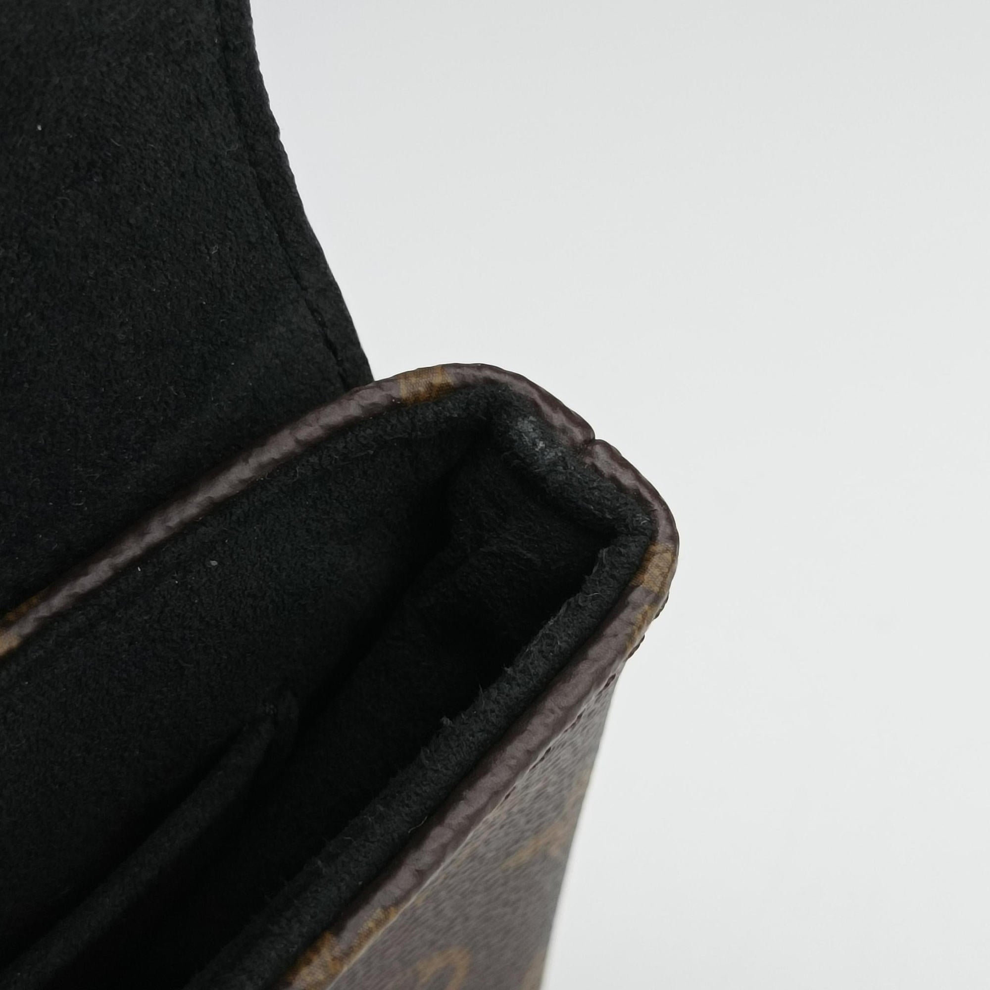 Pre-owned Louis Vuitton Rocky BB Brown×black Monogram canvas×calf leather M44797 shoulderbag | stylenewstar