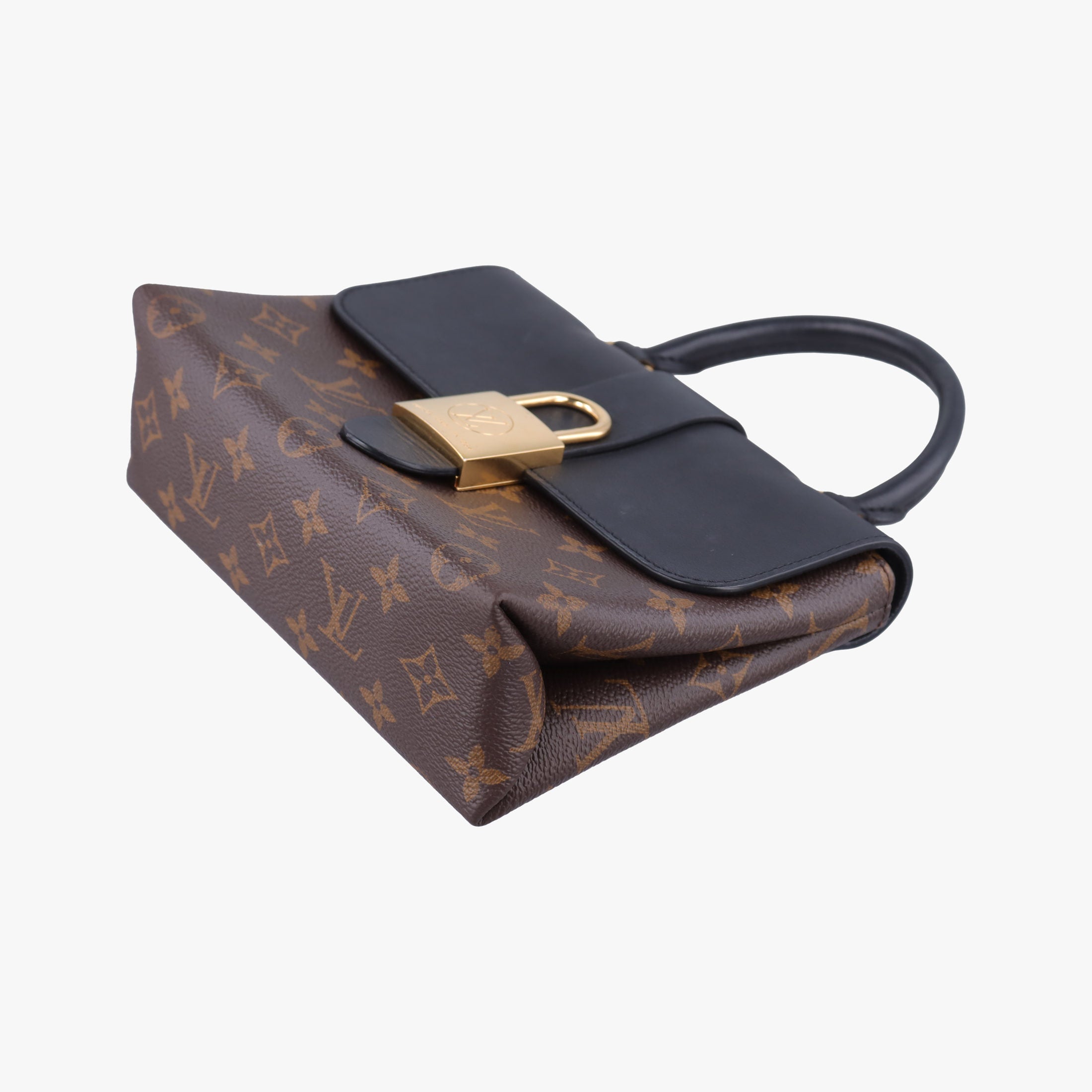 Pre-owned Louis Vuitton Rocky BB Brown×black Monogram canvas×calf leather M44797 shoulderbag | stylenewstar