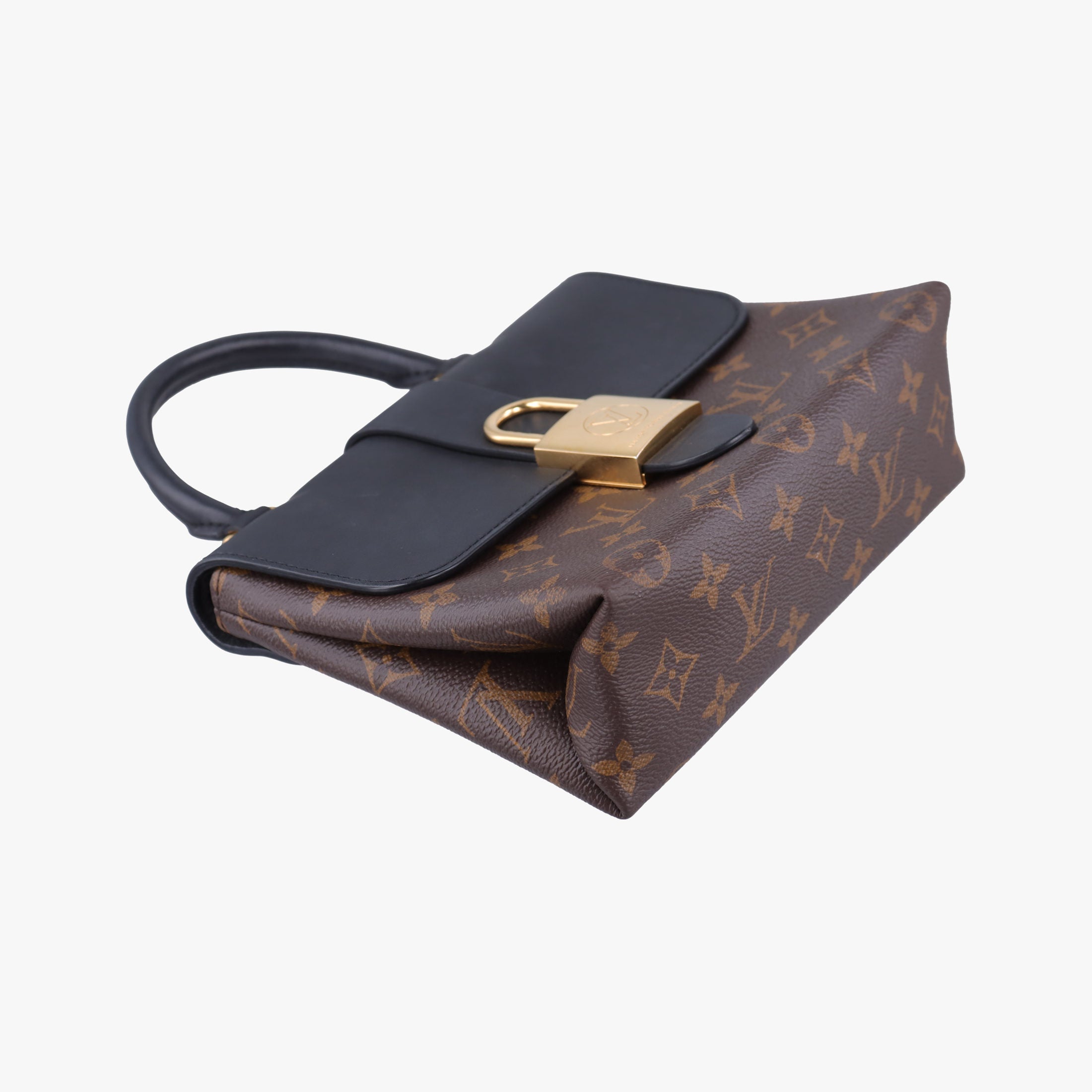 Pre-owned Louis Vuitton Rocky BB Brown×black Monogram canvas×calf leather M44797 shoulderbag | stylenewstar