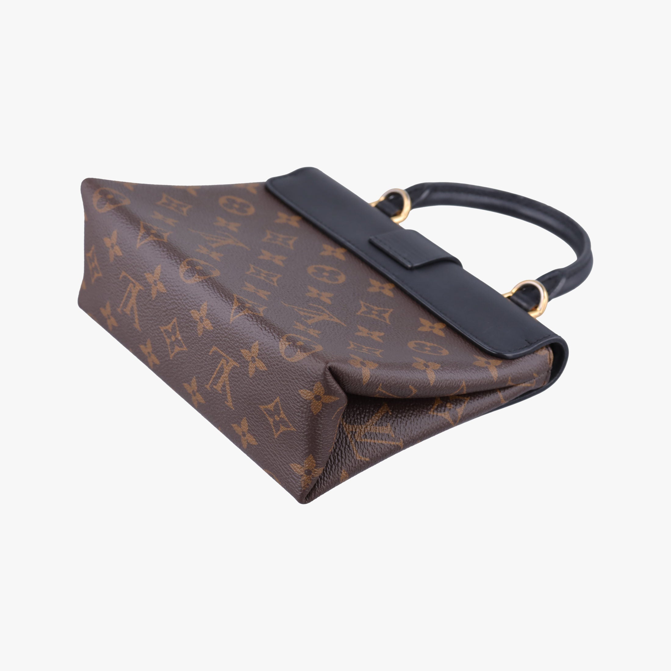 Pre-owned Louis Vuitton Rocky BB Brown×black Monogram canvas×calf leather M44797 shoulderbag | stylenewstar