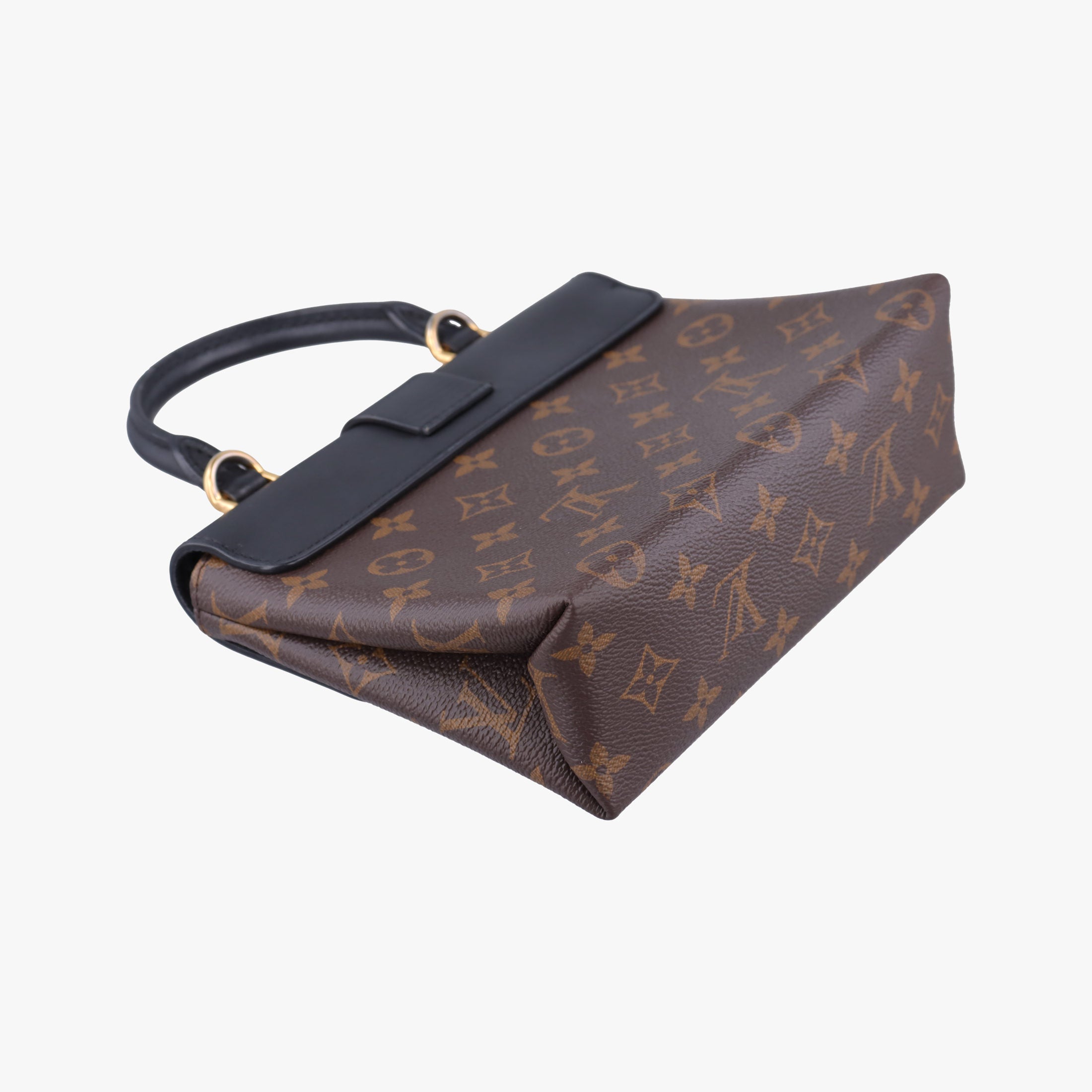 Pre-owned Louis Vuitton Rocky BB Brown×black Monogram canvas×calf leather M44797 shoulderbag | stylenewstar