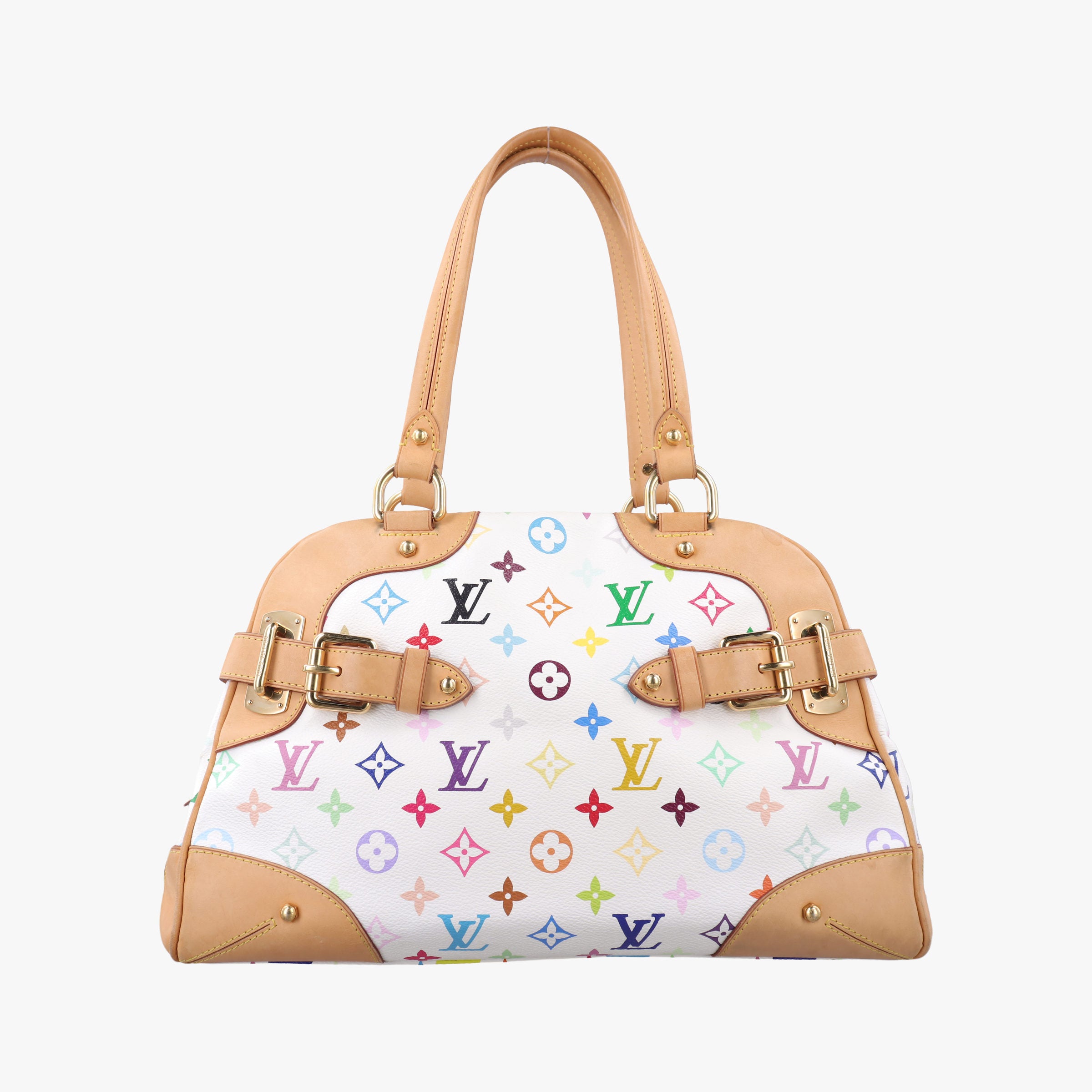 Secondhand Louis Vuitton CLAUDIA white Monogram Multicolor M40193 handbag | stylenewstar
