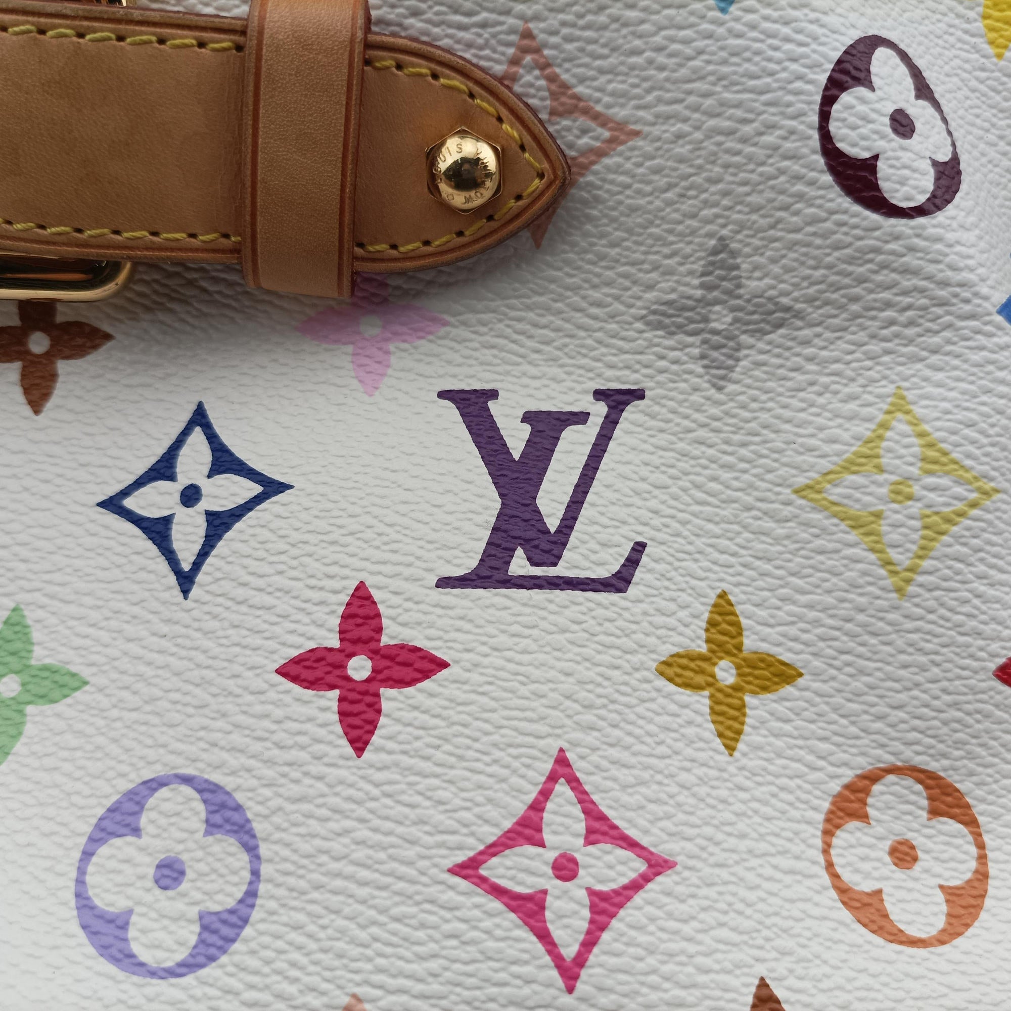 Secondhand Louis Vuitton CLAUDIA white Monogram Multicolor M40193 handbag | stylenewstar