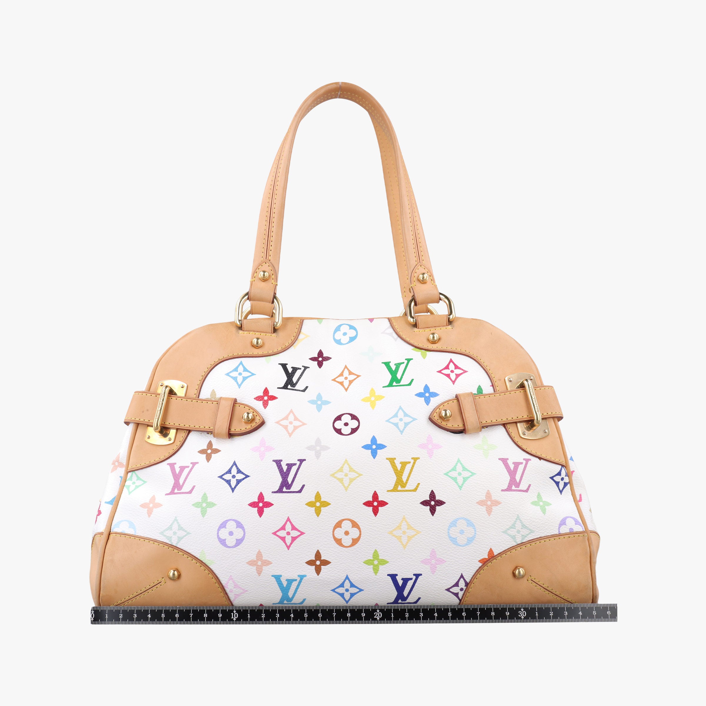 Secondhand Louis Vuitton CLAUDIA white Monogram Multicolor M40193 handbag | stylenewstar