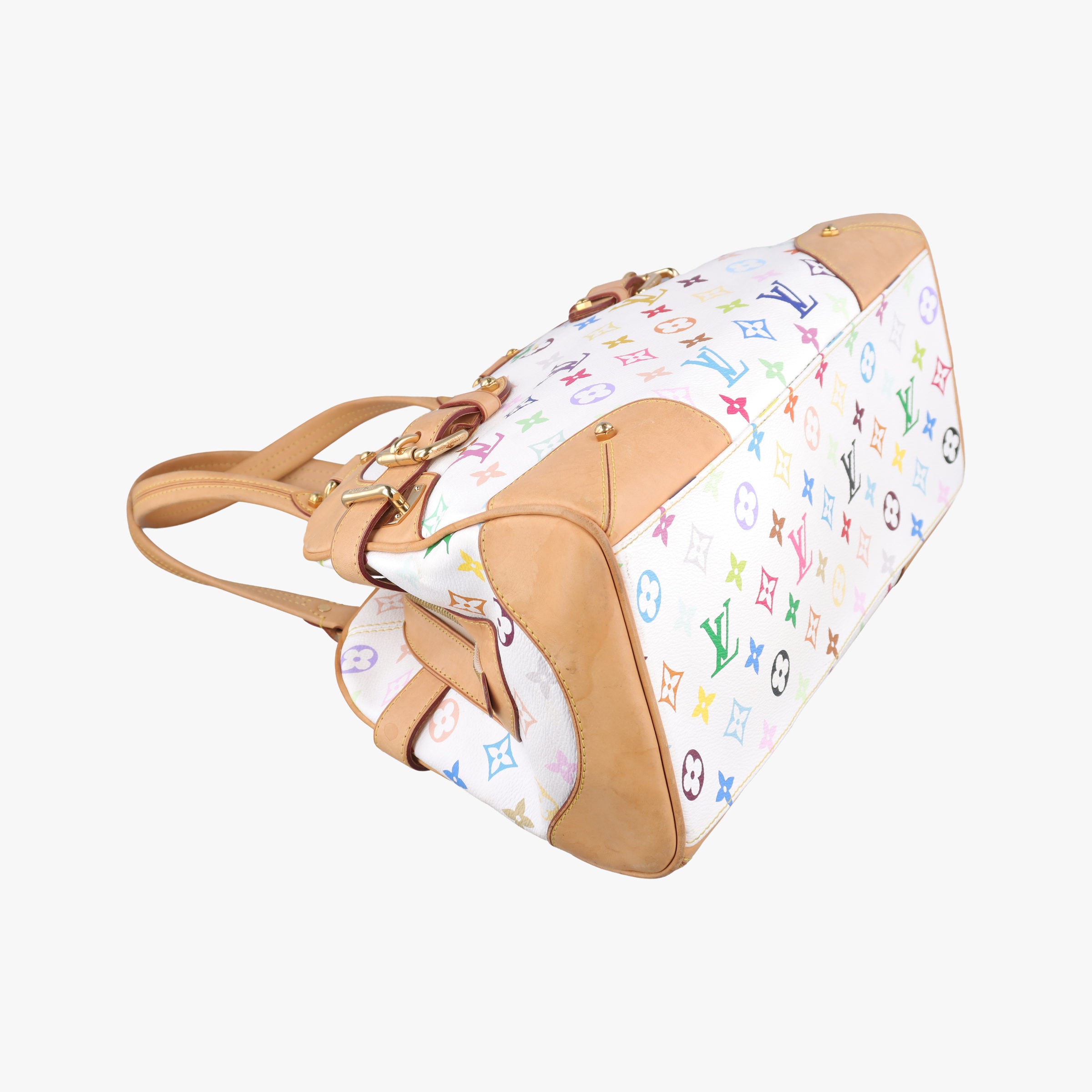 Secondhand Louis Vuitton CLAUDIA white Monogram Multicolor M40193 handbag | stylenewstar
