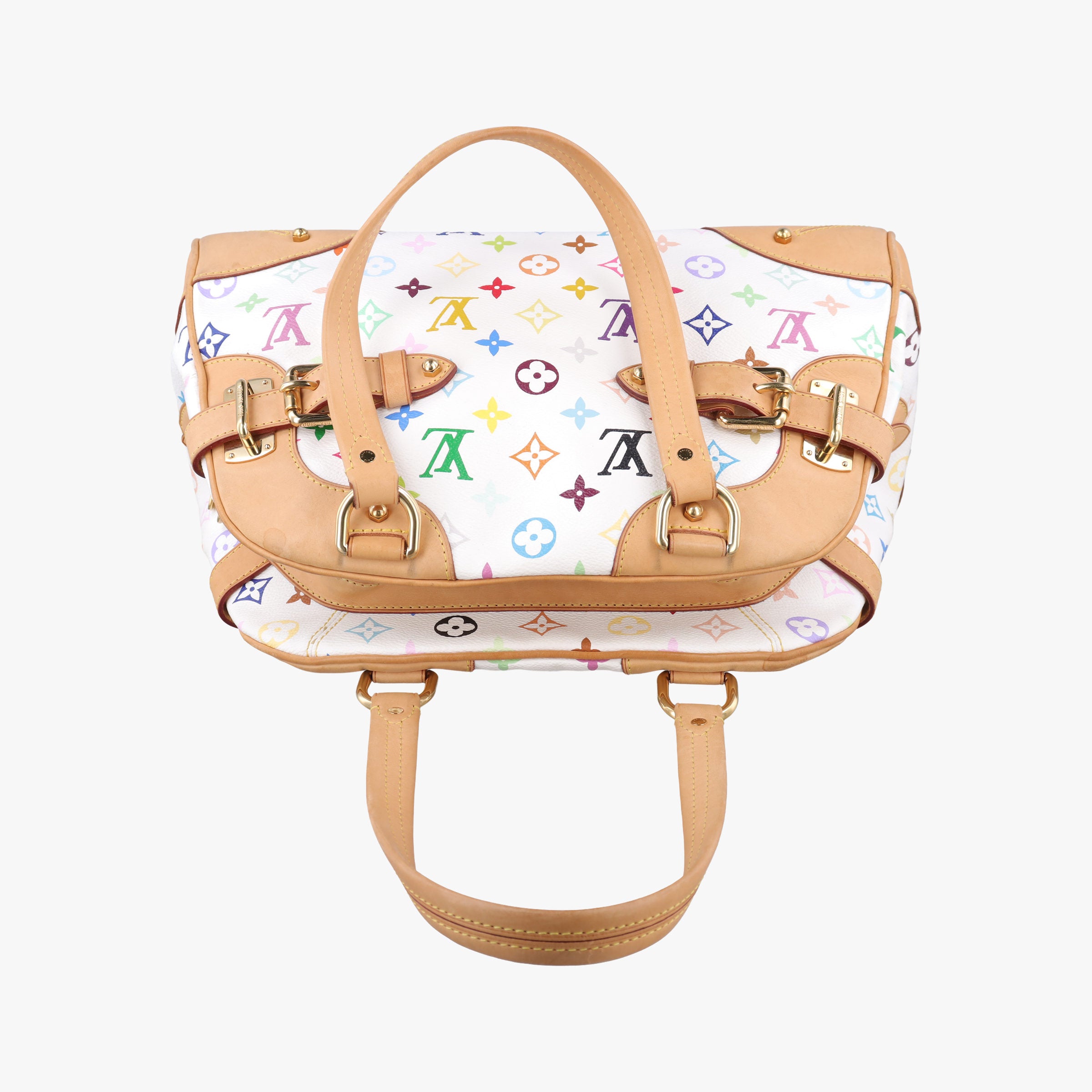 Secondhand Louis Vuitton CLAUDIA white Monogram Multicolor M40193 handbag | stylenewstar
