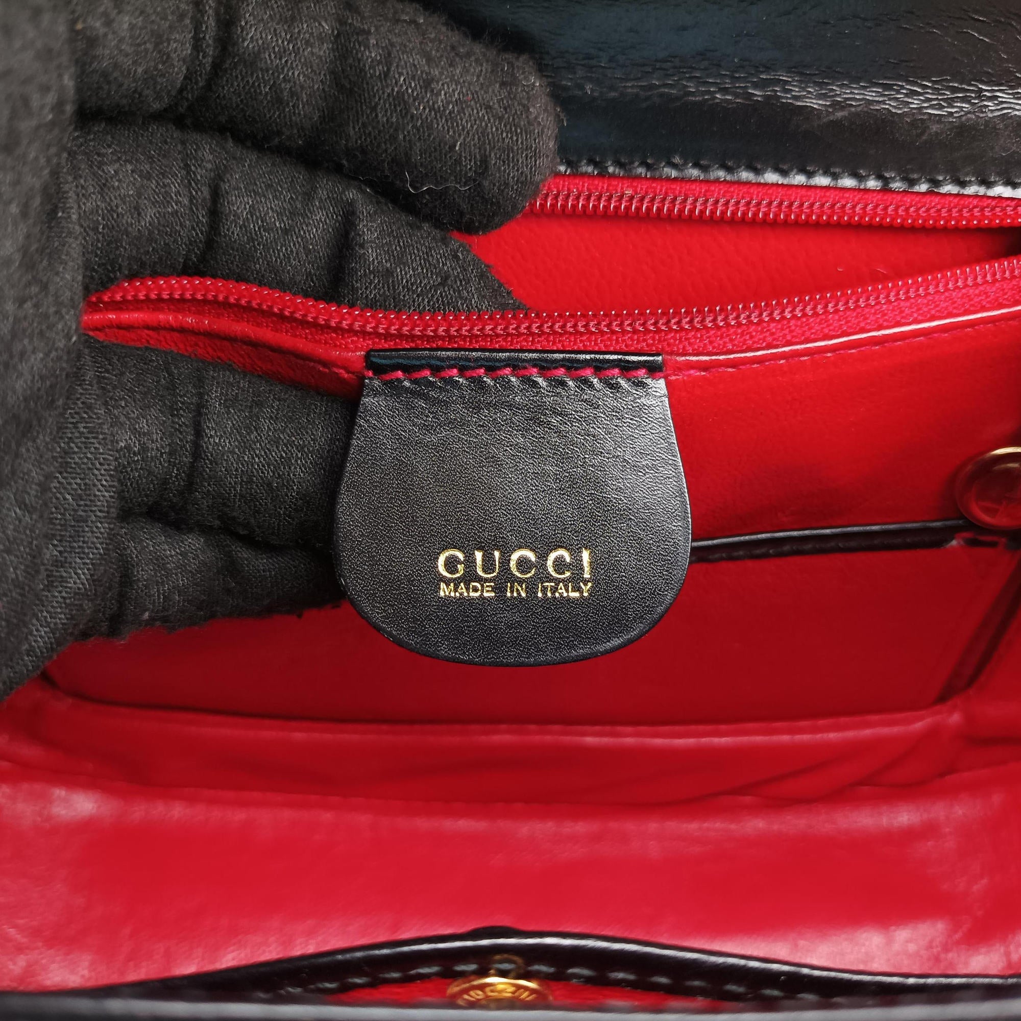 Pre-owned Gucci Bamboo Black Leather 000 20 shoulderbag | stylenewstar