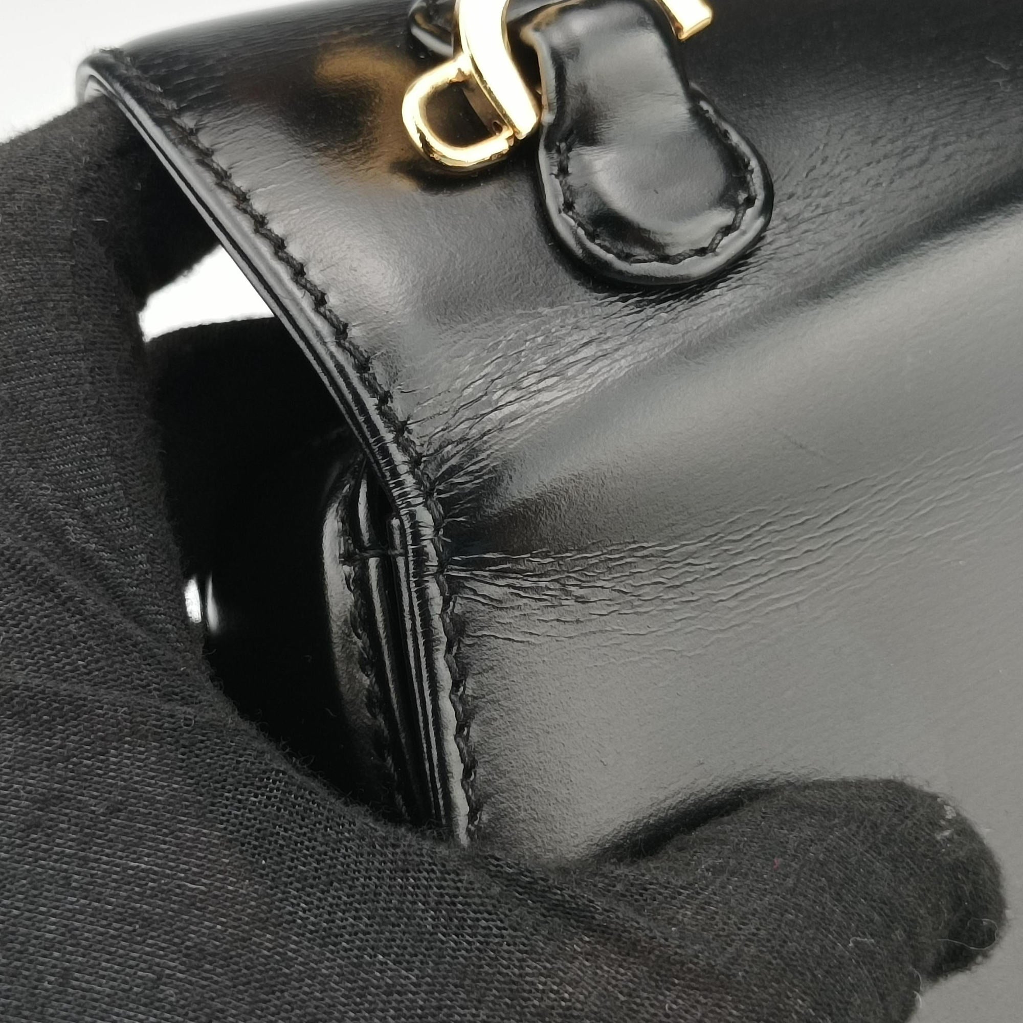 Pre-owned Gucci Bamboo Black Leather 000 20 shoulderbag | stylenewstar