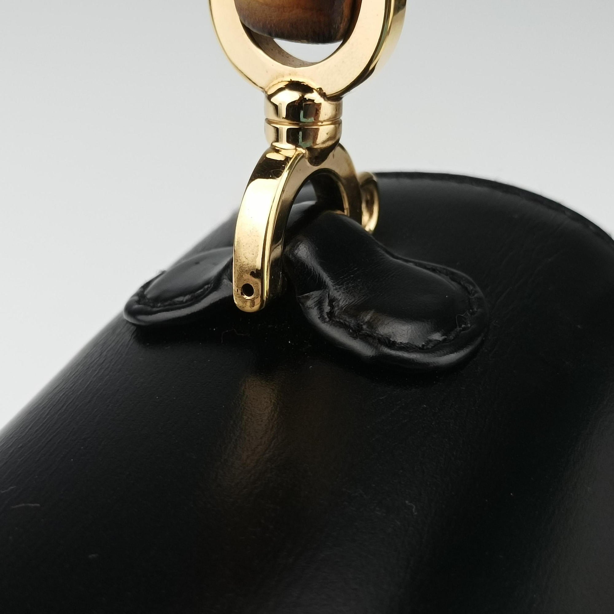 Pre-owned Gucci Bamboo Black Leather 000 20 shoulderbag | stylenewstar