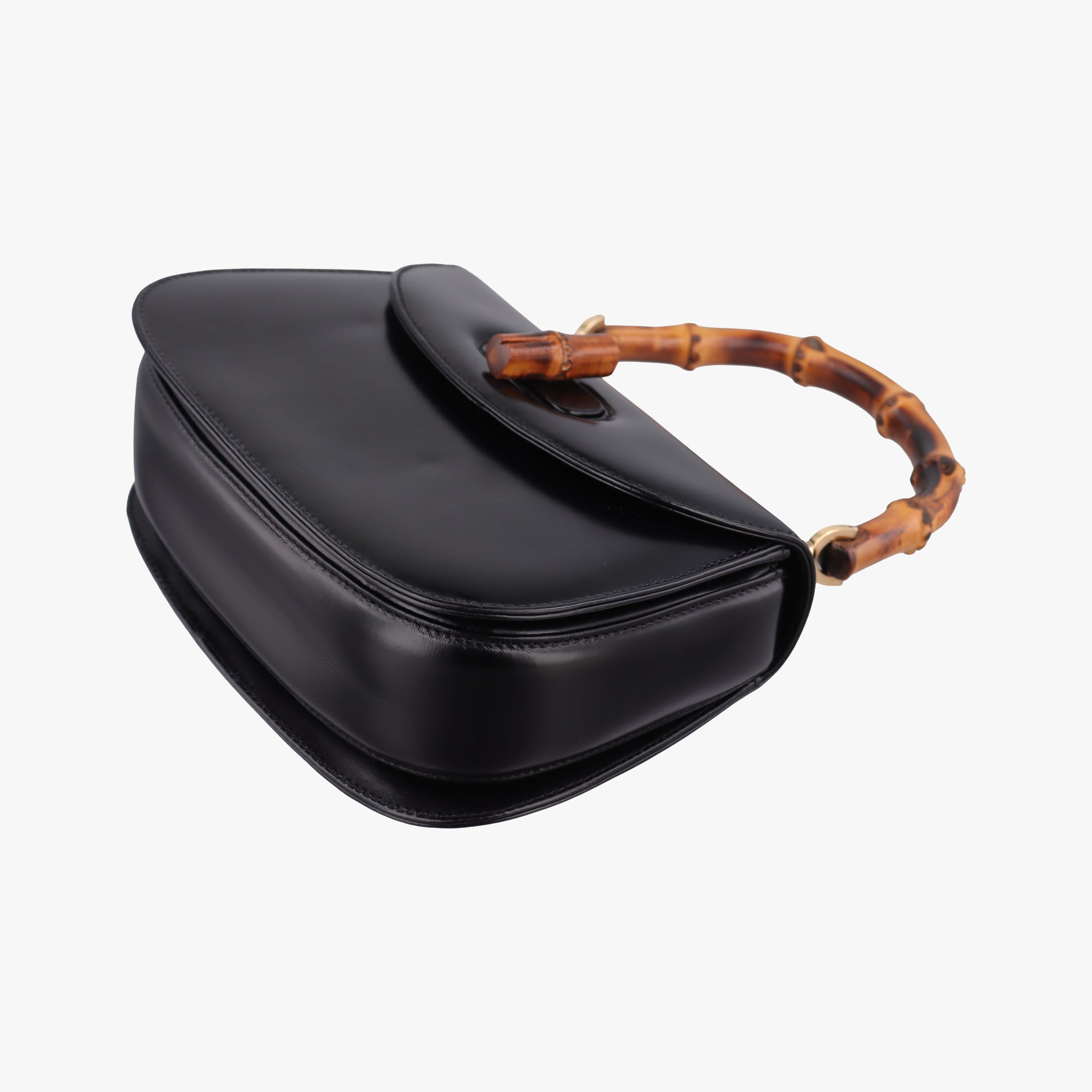 Pre-owned Gucci Bamboo Black Leather 000 20 shoulderbag | stylenewstar