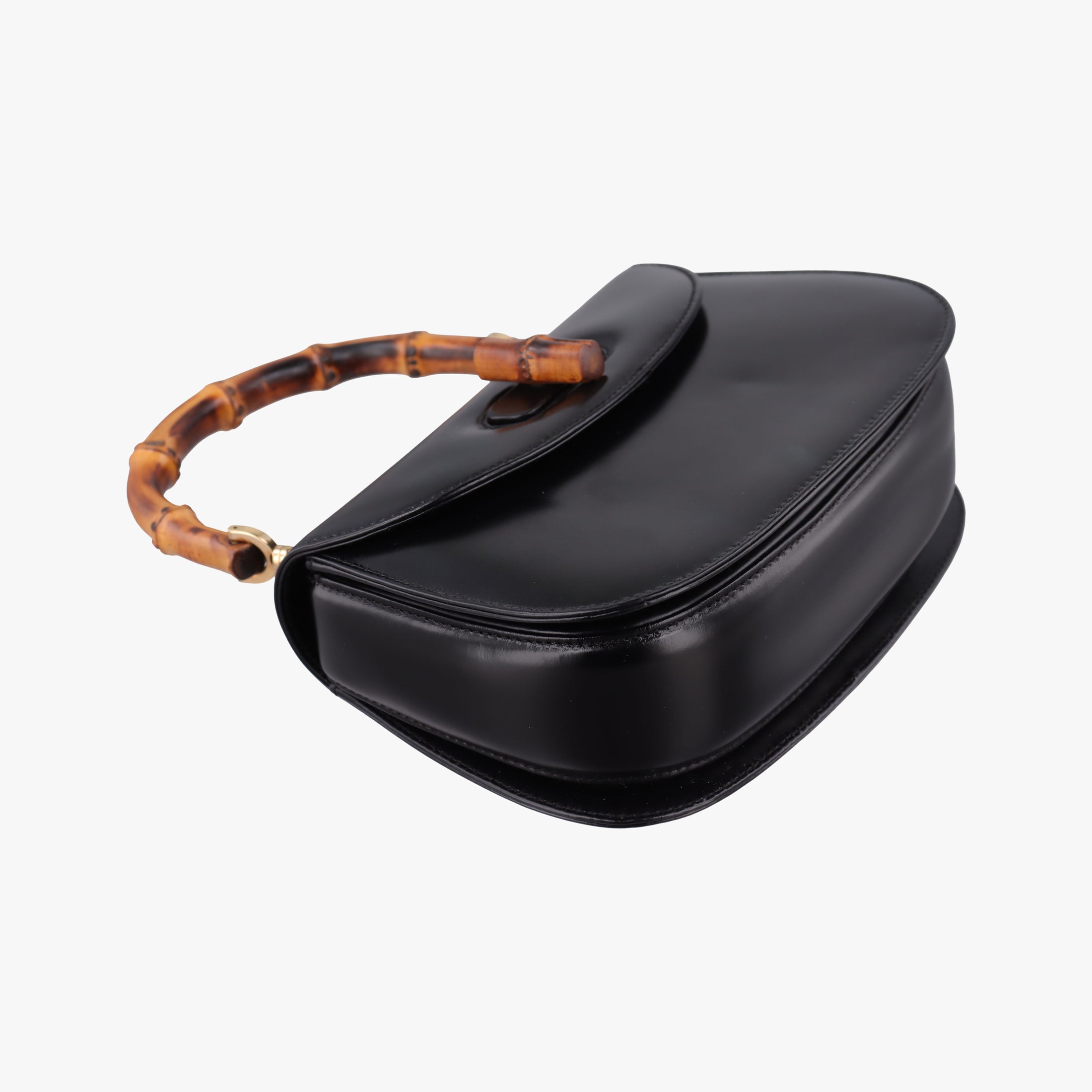 Pre-owned Gucci Bamboo Black Leather 000 20 shoulderbag | stylenewstar