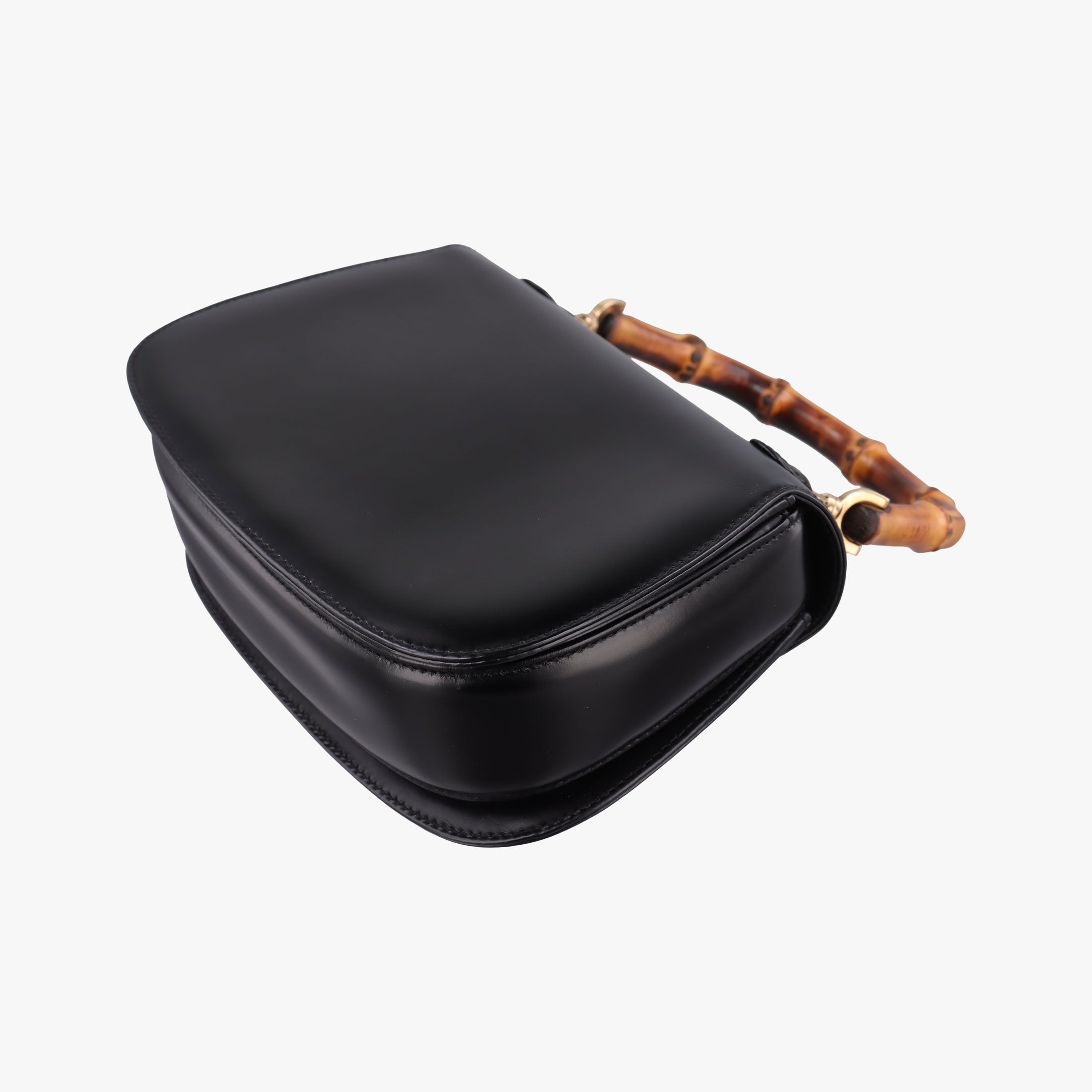Pre-owned Gucci Bamboo Black Leather 000 20 shoulderbag | stylenewstar
