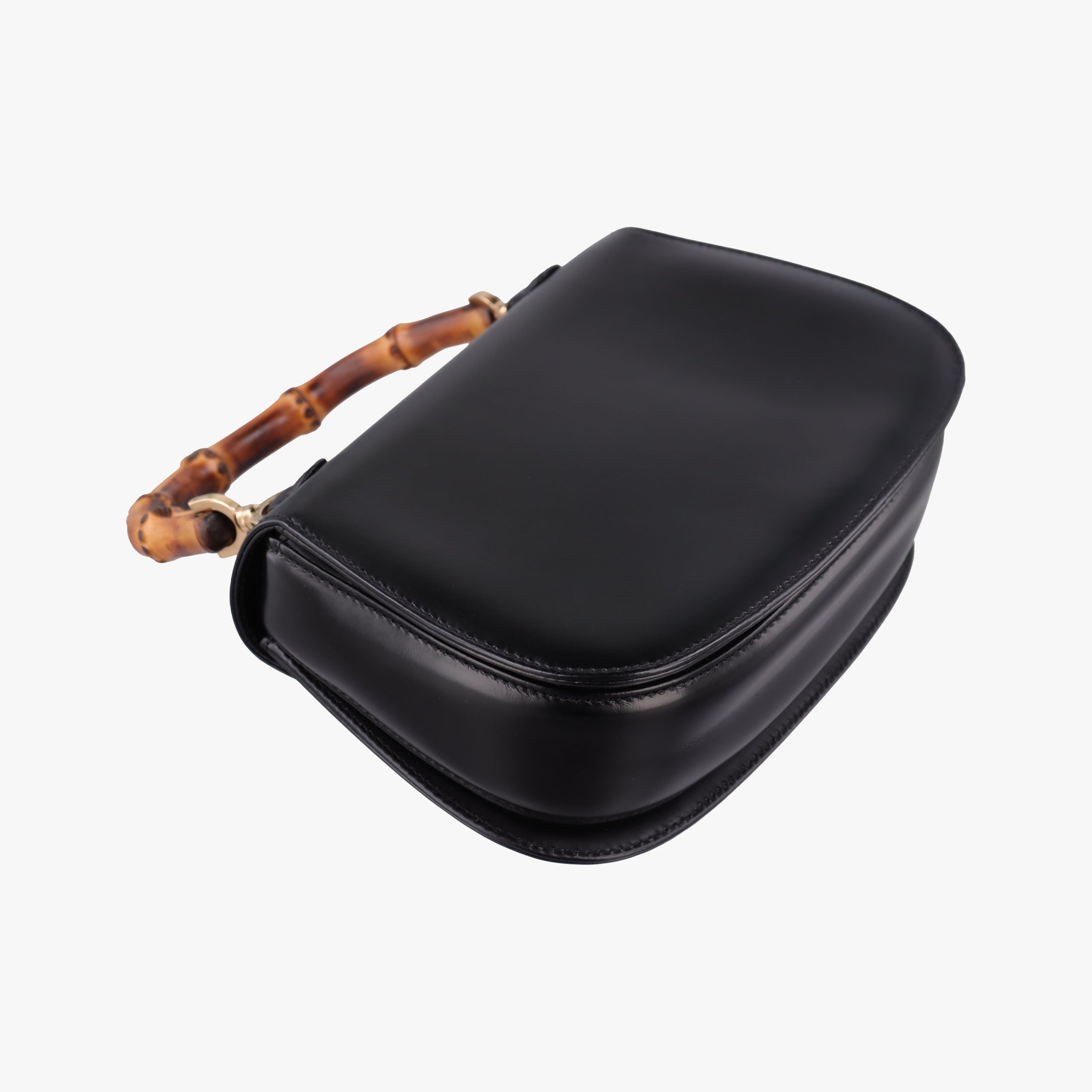 Pre-owned Gucci Bamboo Black Leather 000 20 shoulderbag | stylenewstar