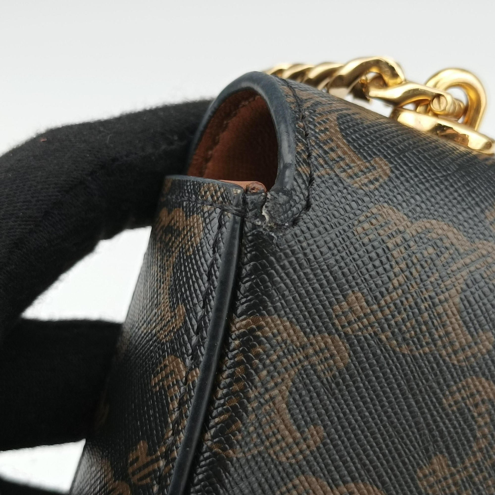 Pre-owned Celine Claude Triomphe Brown PVC coated canvas  shoulderbag | stylenewstar
