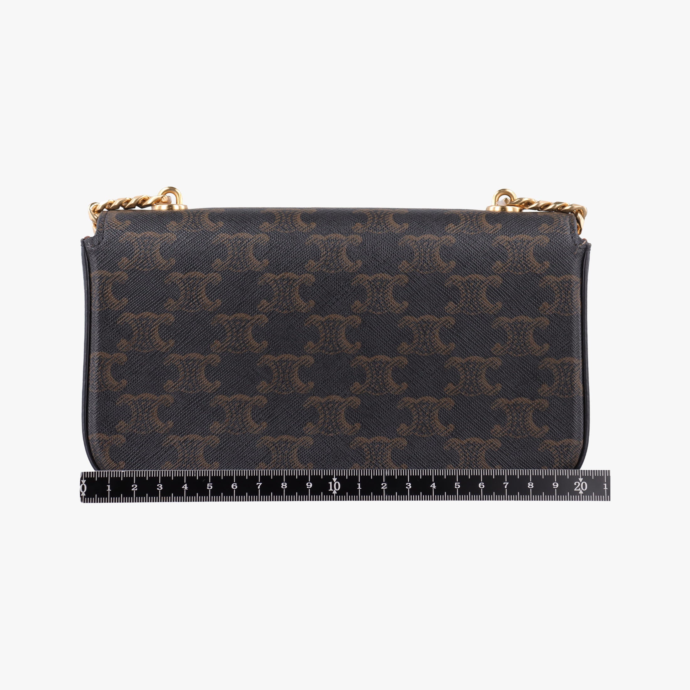 Pre-owned Celine Claude Triomphe Brown PVC coated canvas  shoulderbag | stylenewstar