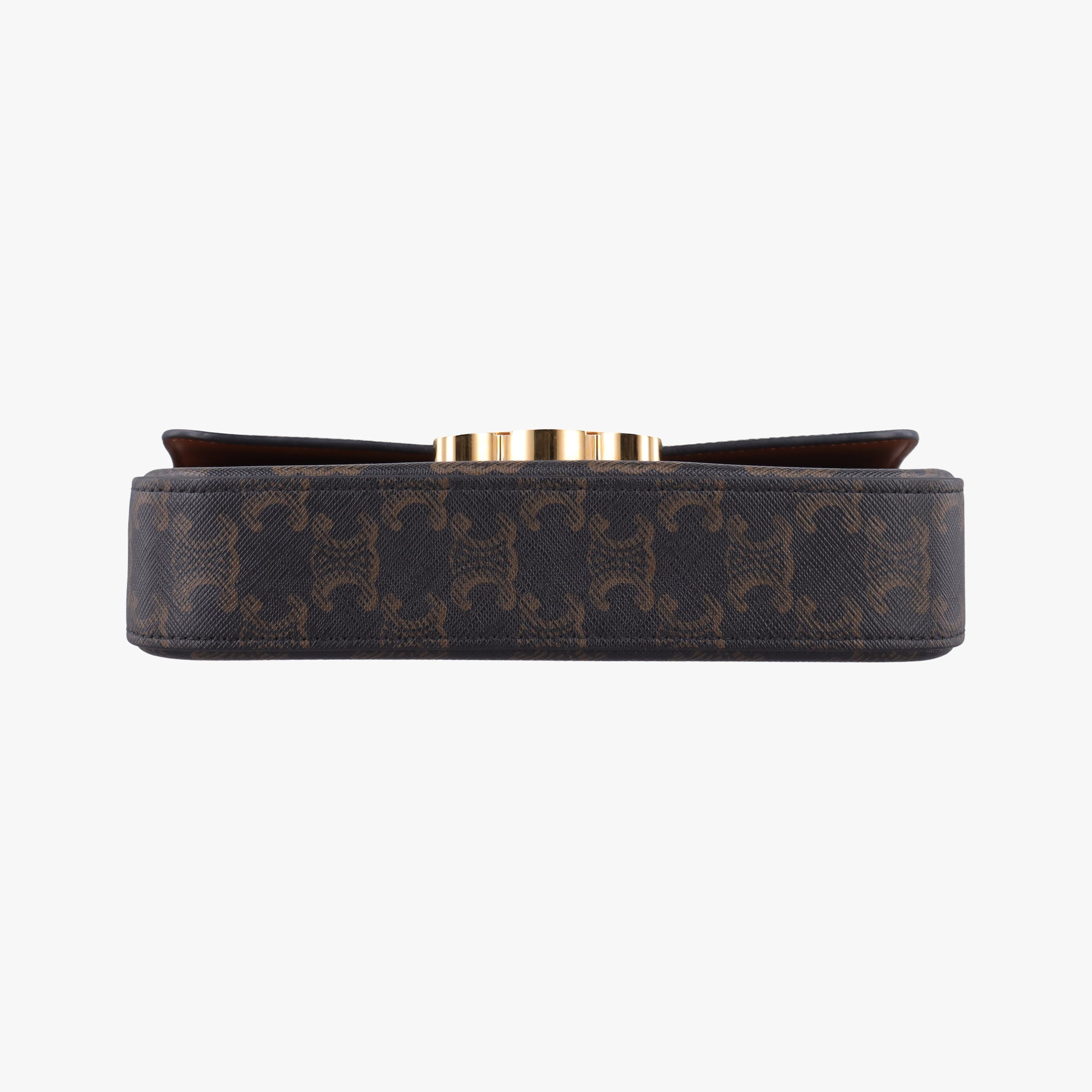 Pre-owned Celine Claude Triomphe Brown PVC coated canvas  shoulderbag | stylenewstar