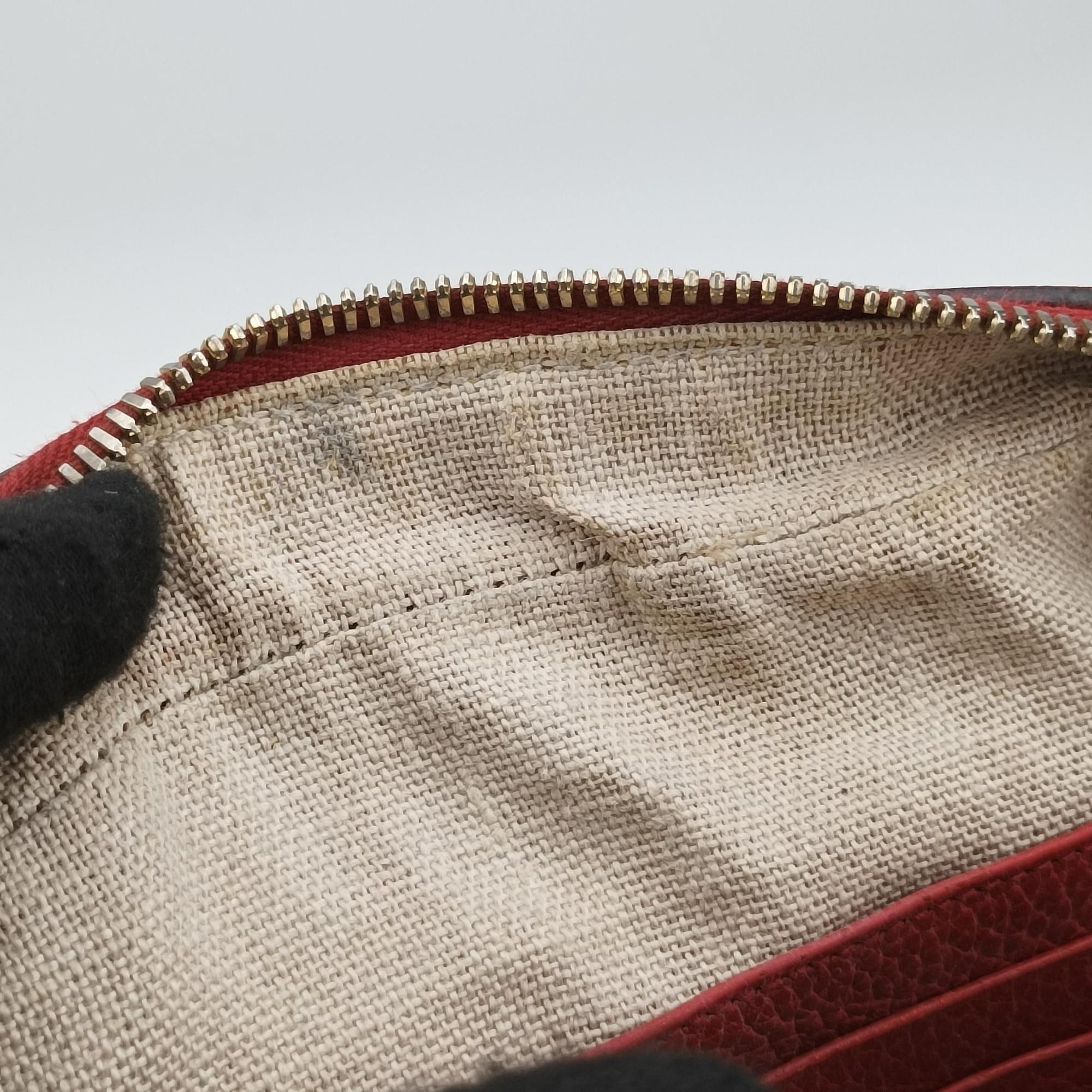 Secondhand Gucci Bree Microguccissima khaki×red canvas×leather 449413 shoulderbag | stylenewstar